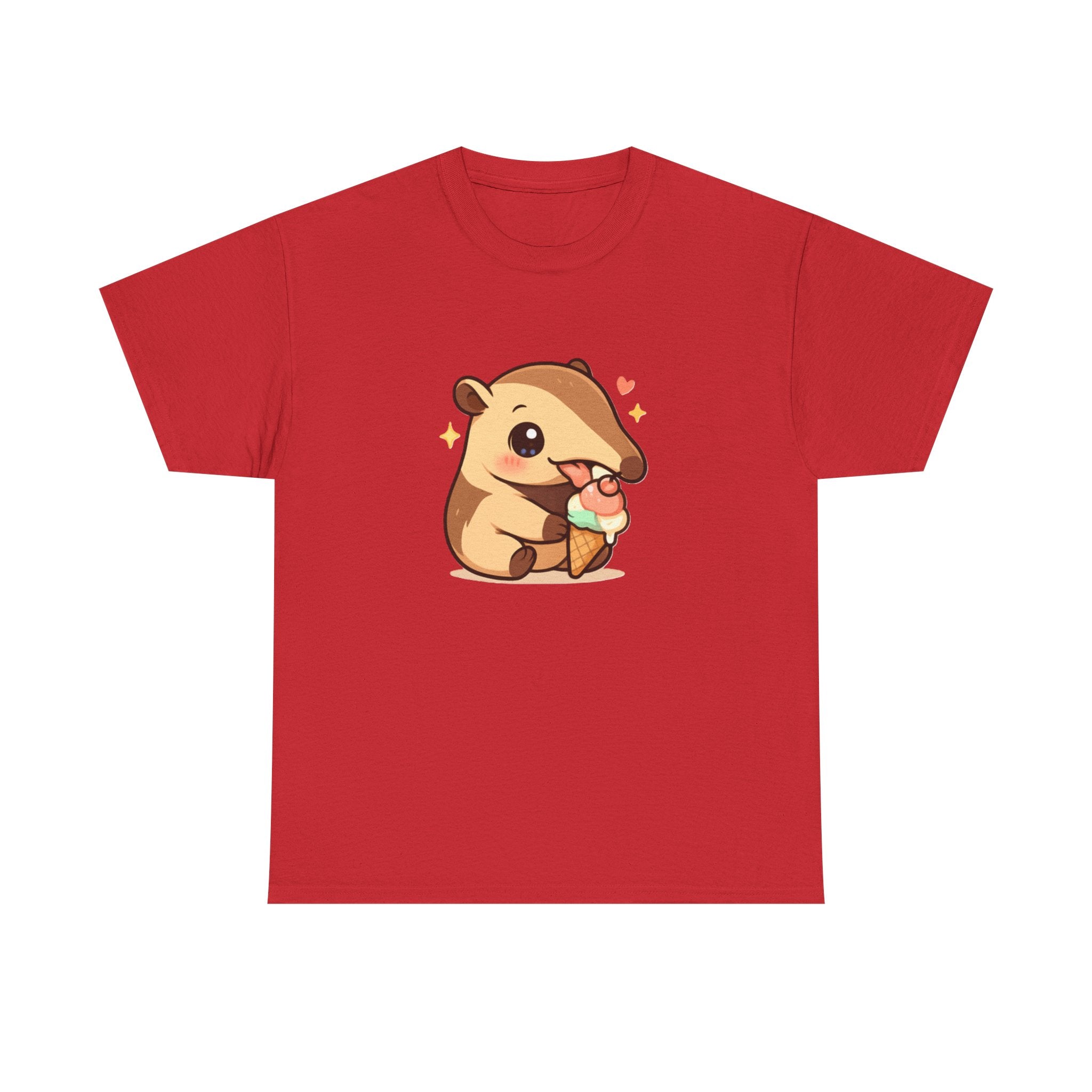 Cute Anteater Eating Ice Cream T-Shirt — Kawaii Animal Tee - Adult