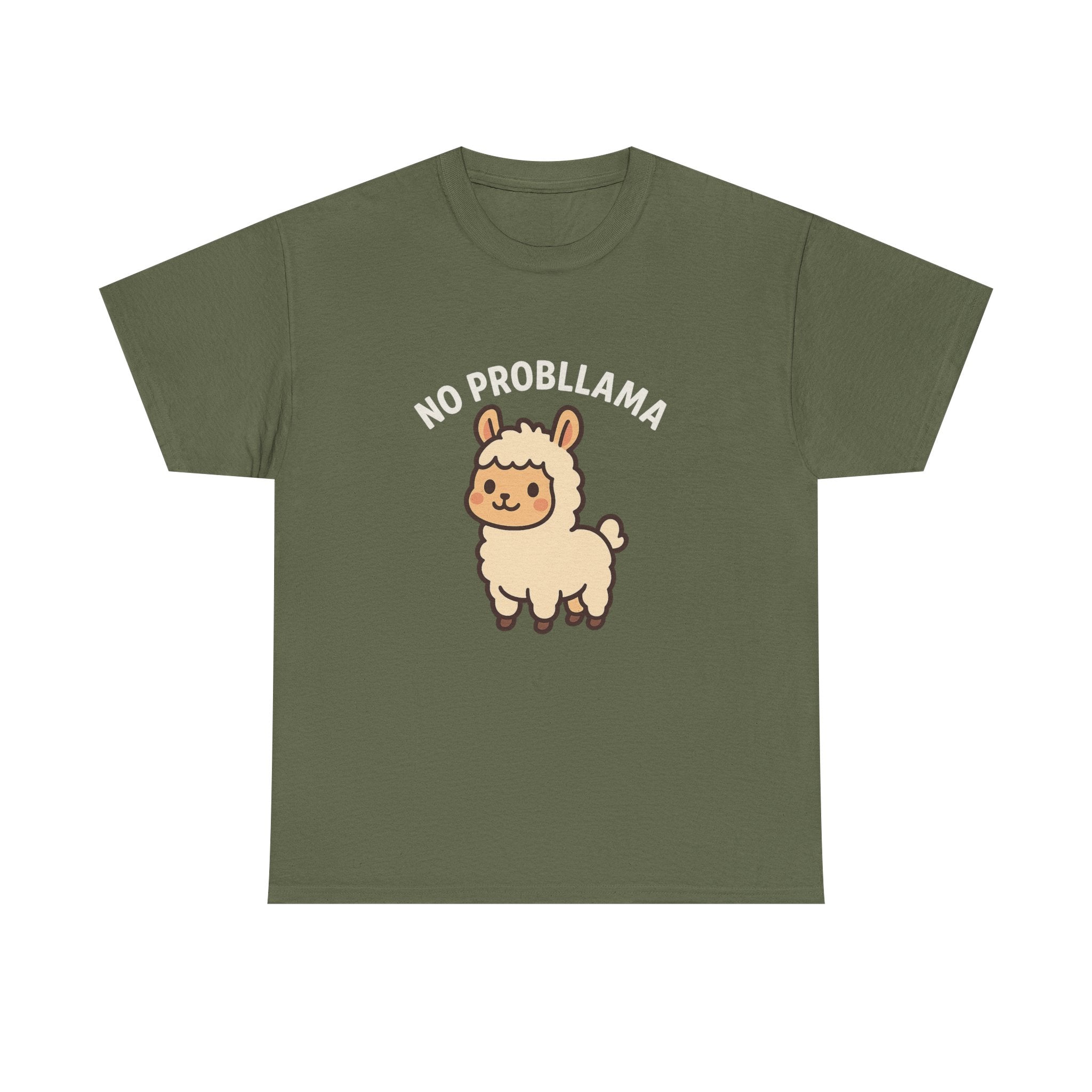 T‑Shirt — Cute “No Probllama” Llama Graphic Tee - Adult