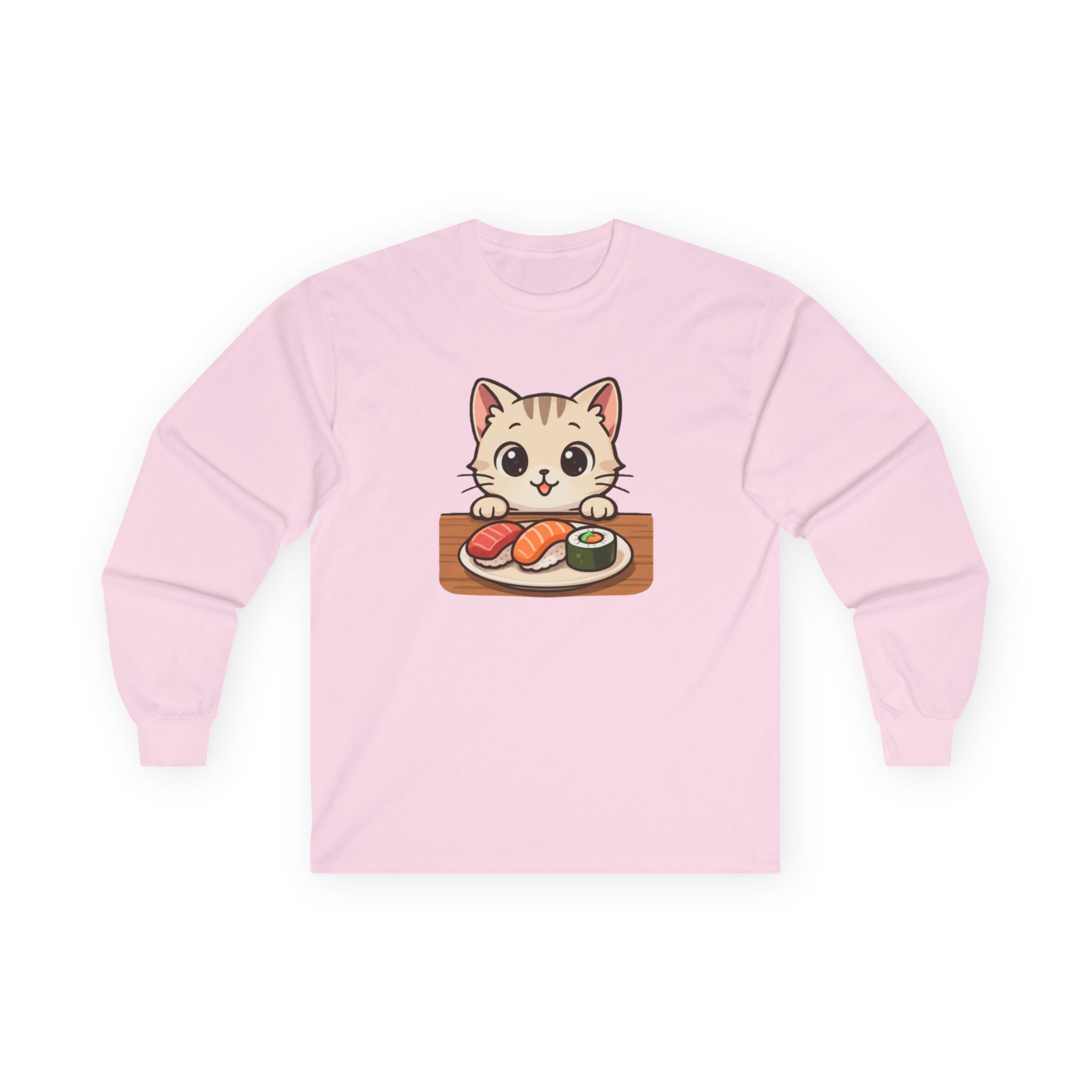 Cat Sushi Lover Long Sleeve Tee - Adult