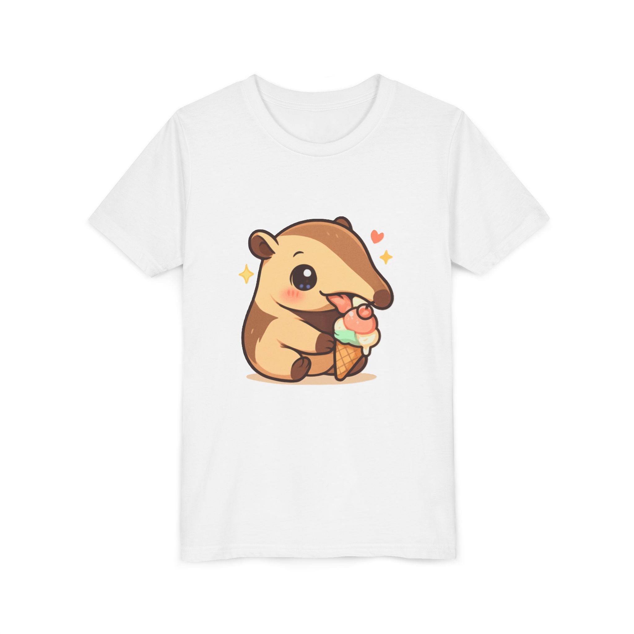Cute Anteater Kids Tee – Kawaii Anteater Eating Ice Cream T-Shirt for Toddlers & Children