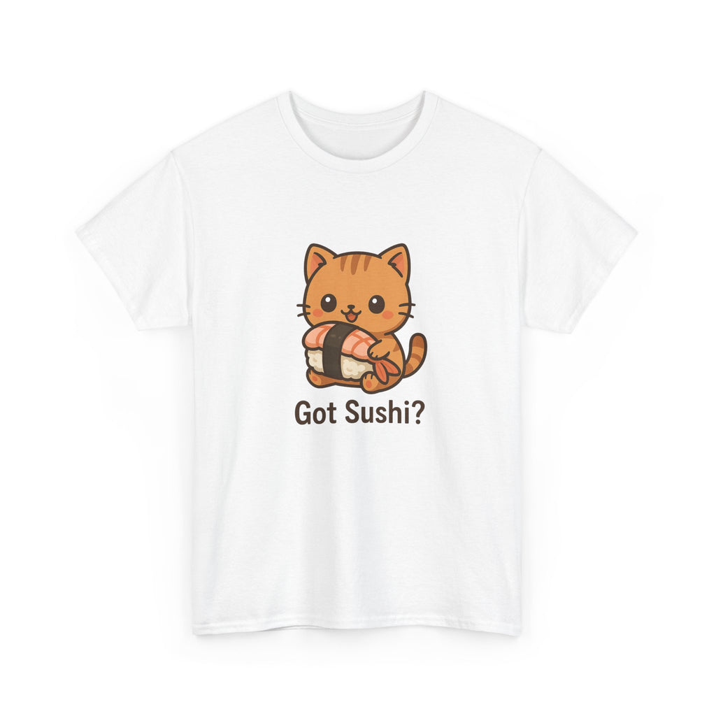 Cat Sushi T-Shirt — Cute "Got Sushi?" Kitty Graphic Tee - Adult