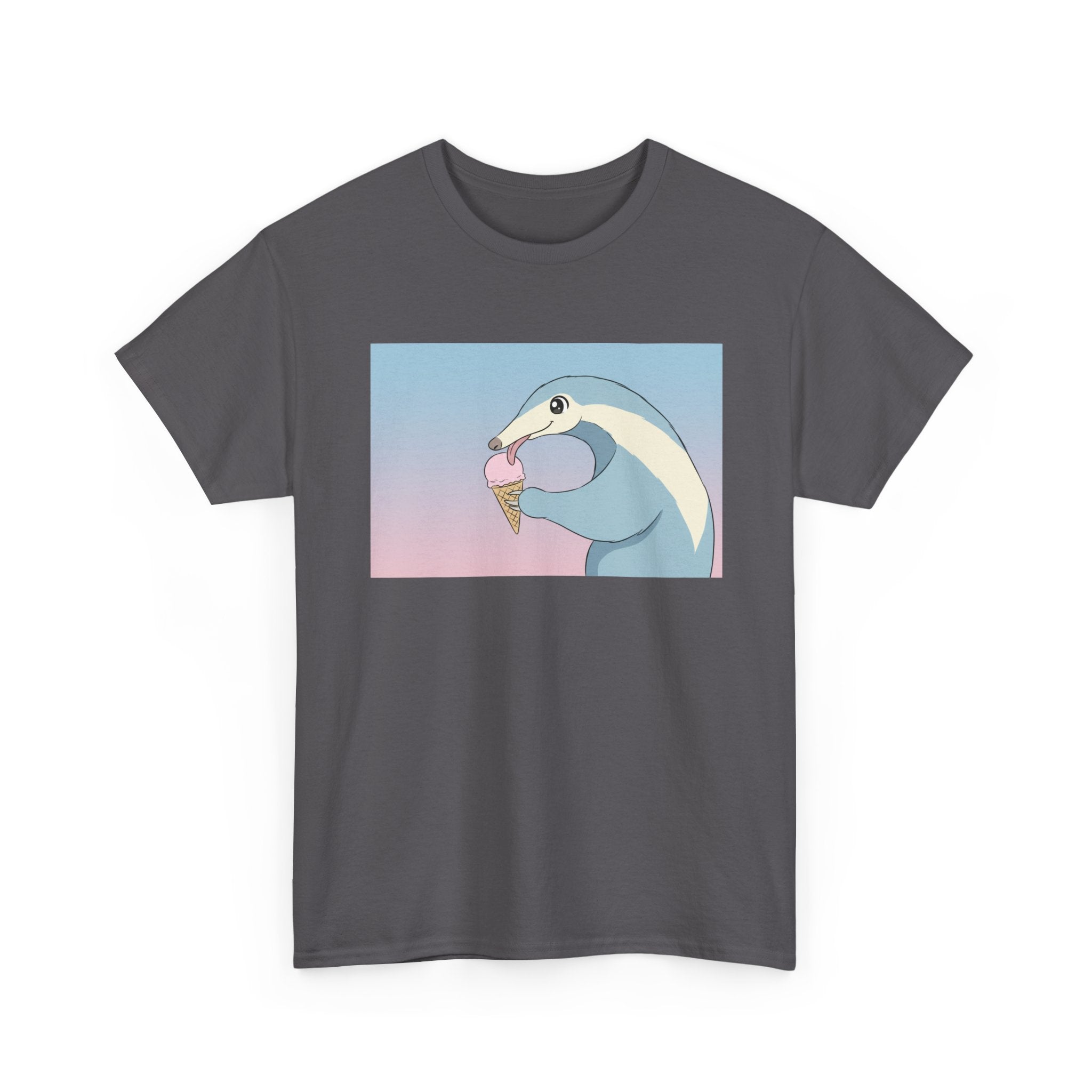 Anteater Eating Ice Cream T-Shirt — Cute Pastel Animal Graphic Tee - Adult