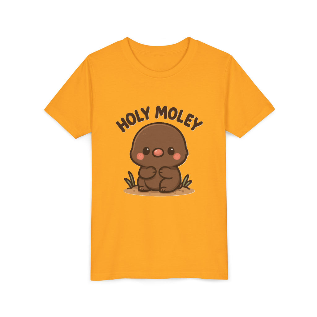 Holy Moley Kids Tee — Cute Cartoon Mole Youth Short Sleeve Shirt