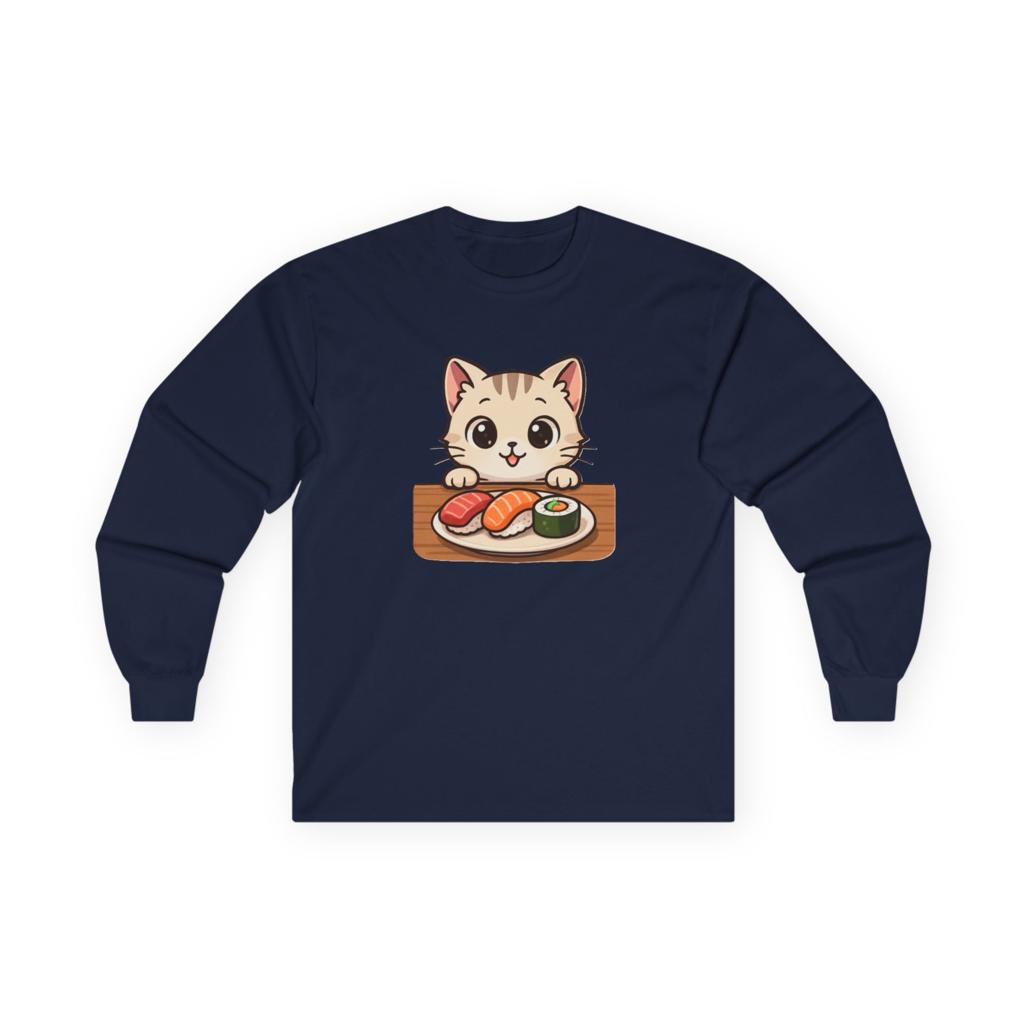 Cat Sushi Lover Long Sleeve Tee - Adult