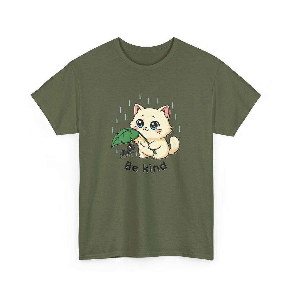 Be Kind Kitten T-Shirt — Cute Cat and Ant Illustration Tee - Adult