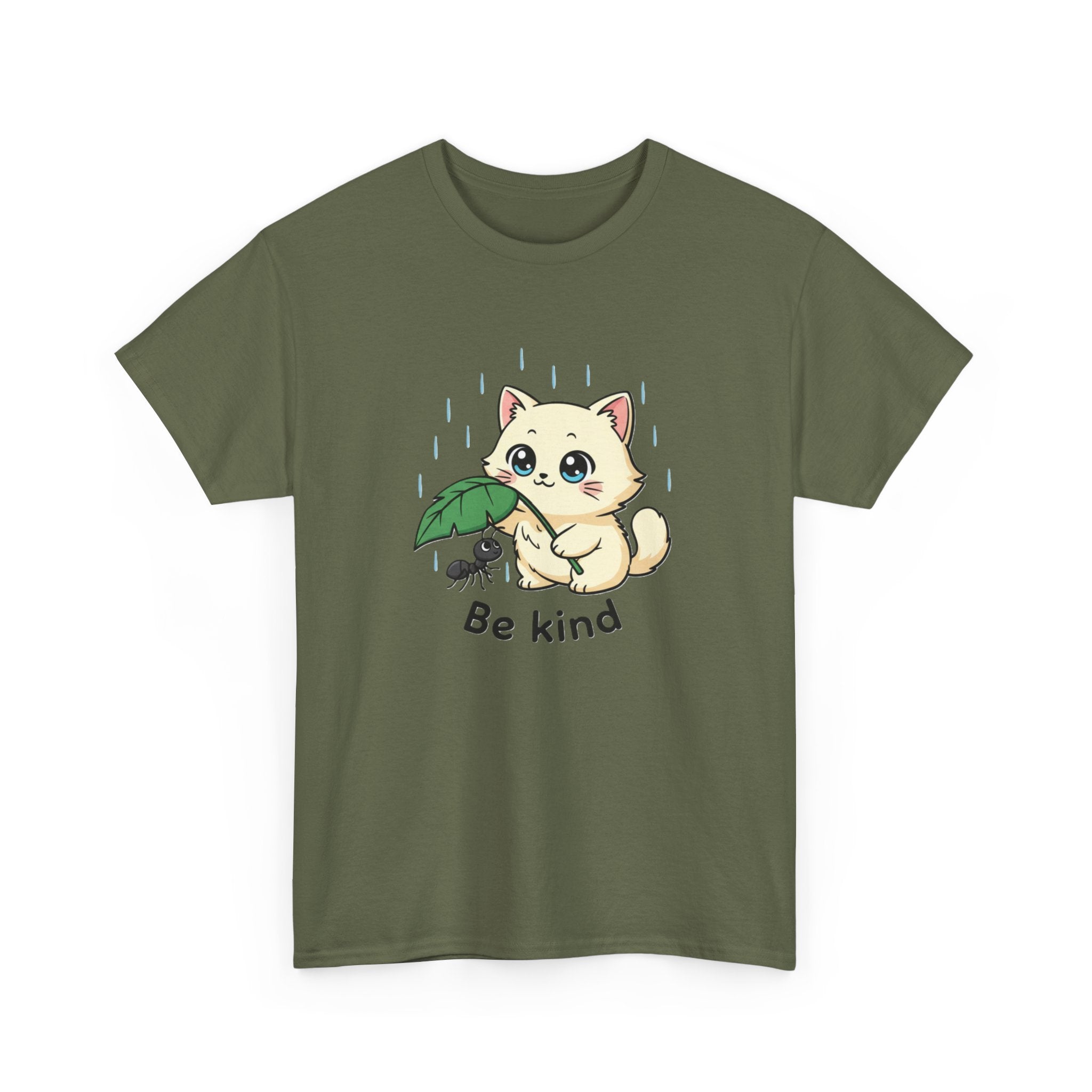 Be Kind Kitten T-Shirt — Cute Cat and Ant Illustration Tee - Adult