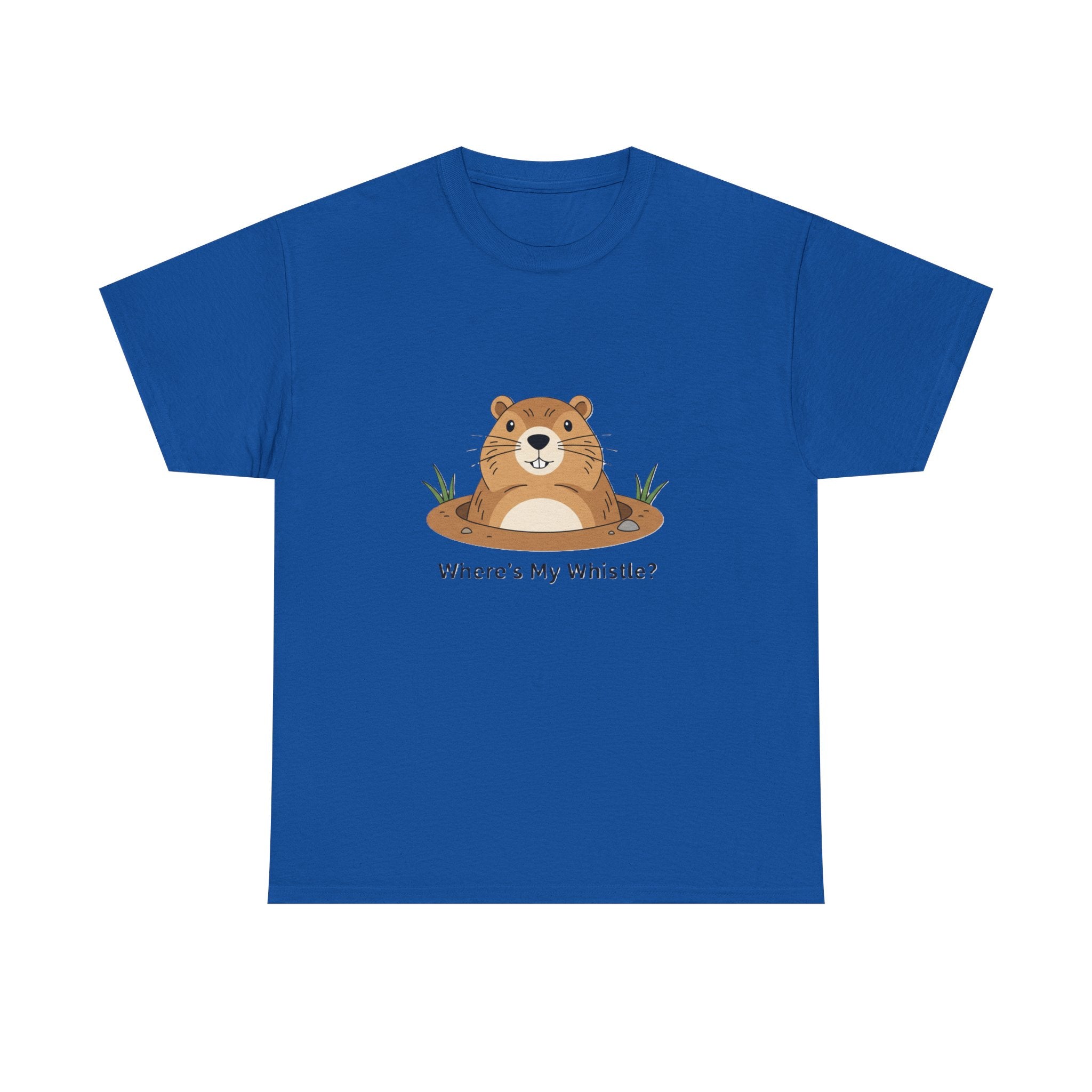 Groundhog Day Tee — "Where's My Whistle?" Cute Groundhog Whistle Pig Graphic T-Shirt - Adult