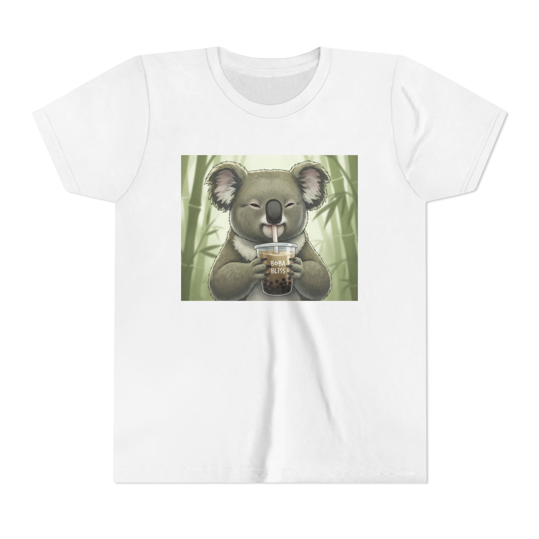 Kids Koala Boba Tea Time T‑Shirt — Cute Koala Drinking Bubble Tea Youth Tee - Kids