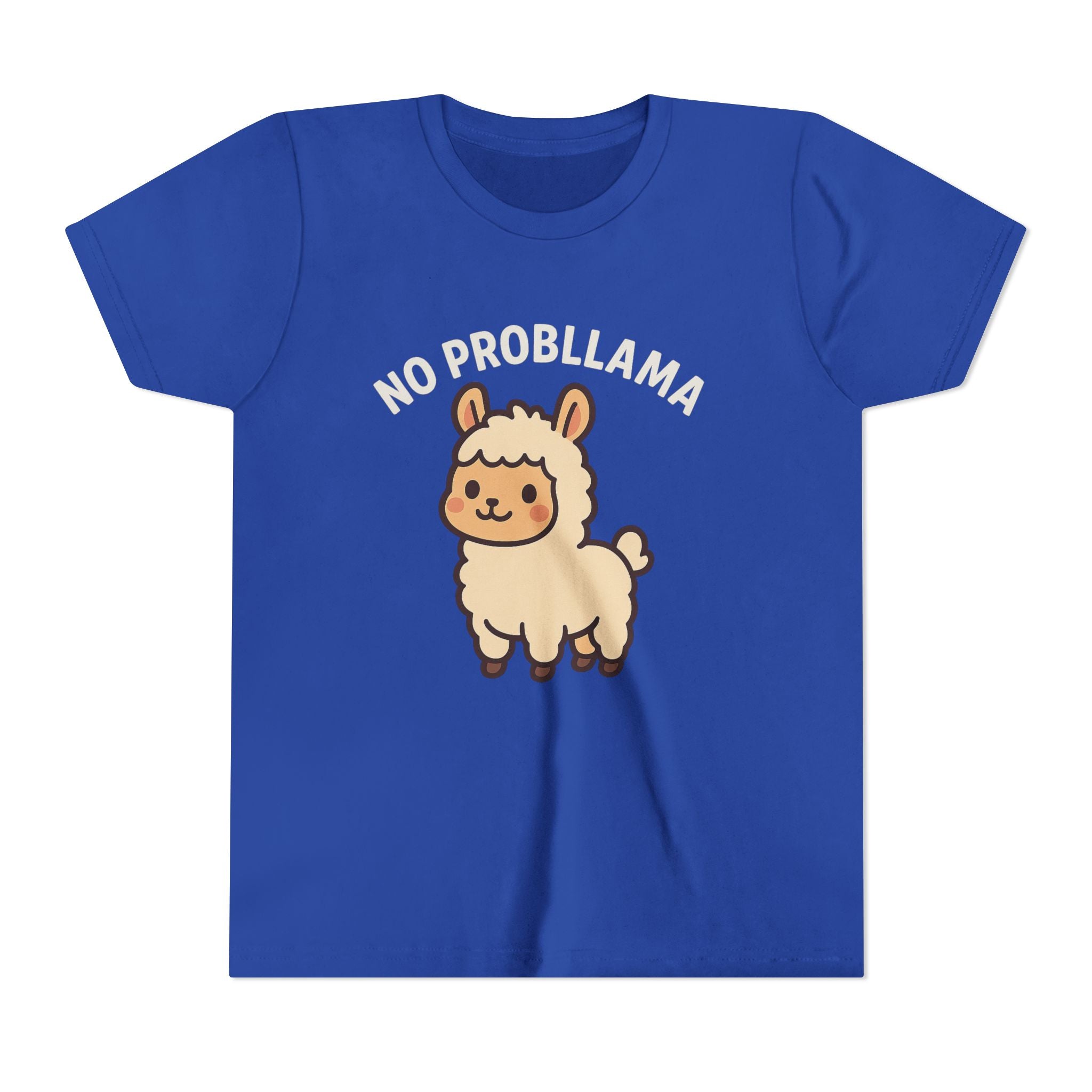 No Probllama Youth Tee – Cute Llama Kids Short Sleeve Shirt