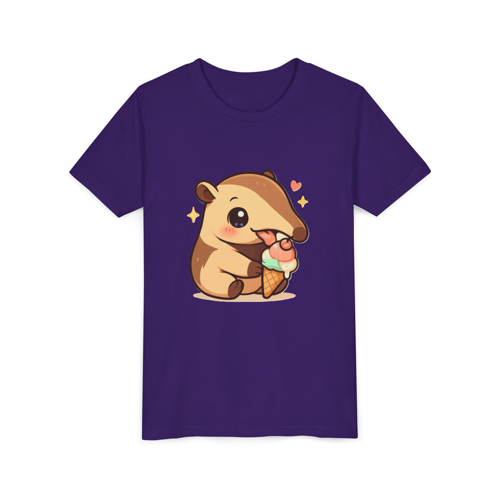 Cute Anteater Kids Tee – Kawaii Anteater Eating Ice Cream T-Shirt for Toddlers & Children
