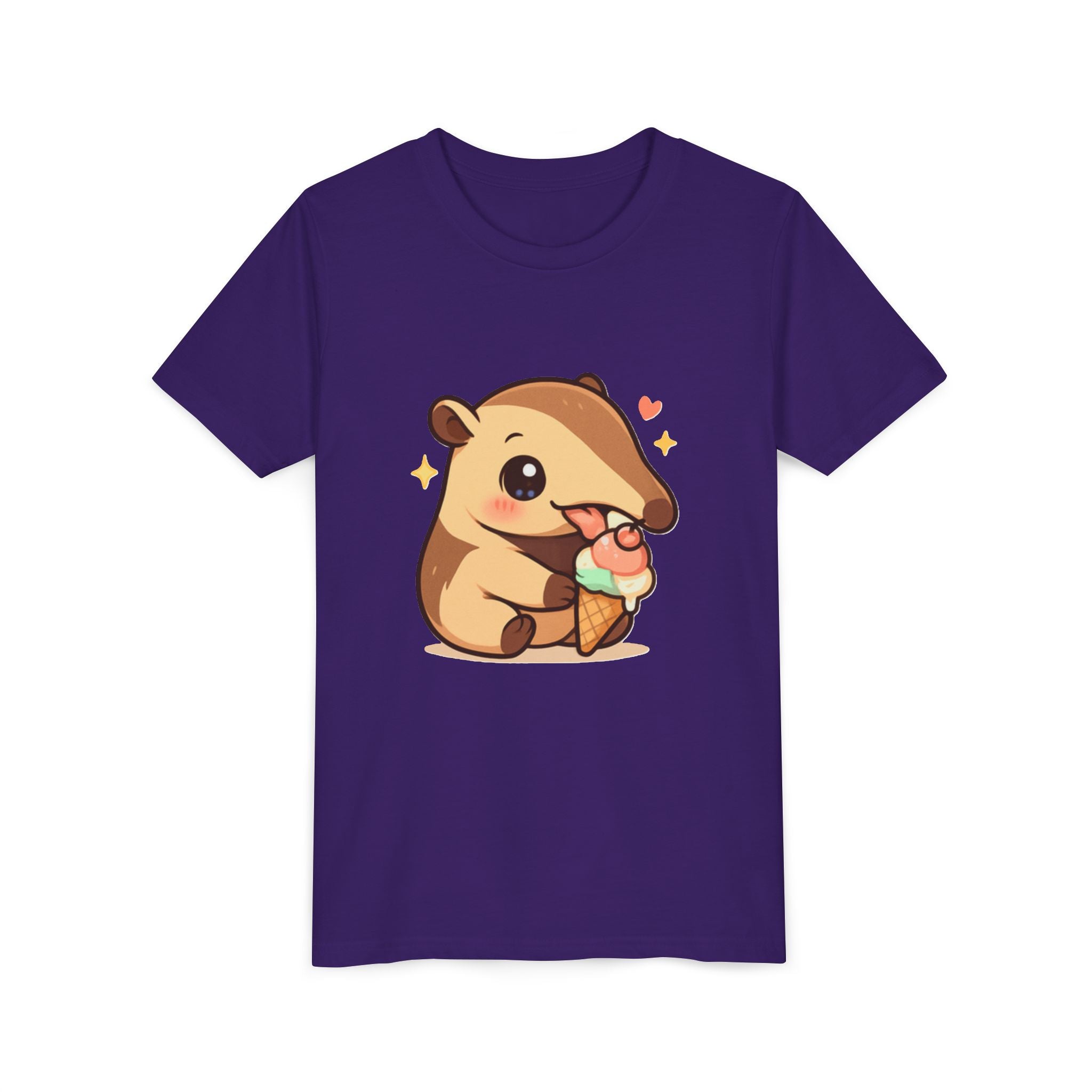 Cute Anteater Kids Tee – Kawaii Anteater Eating Ice Cream T-Shirt for Toddlers & Children