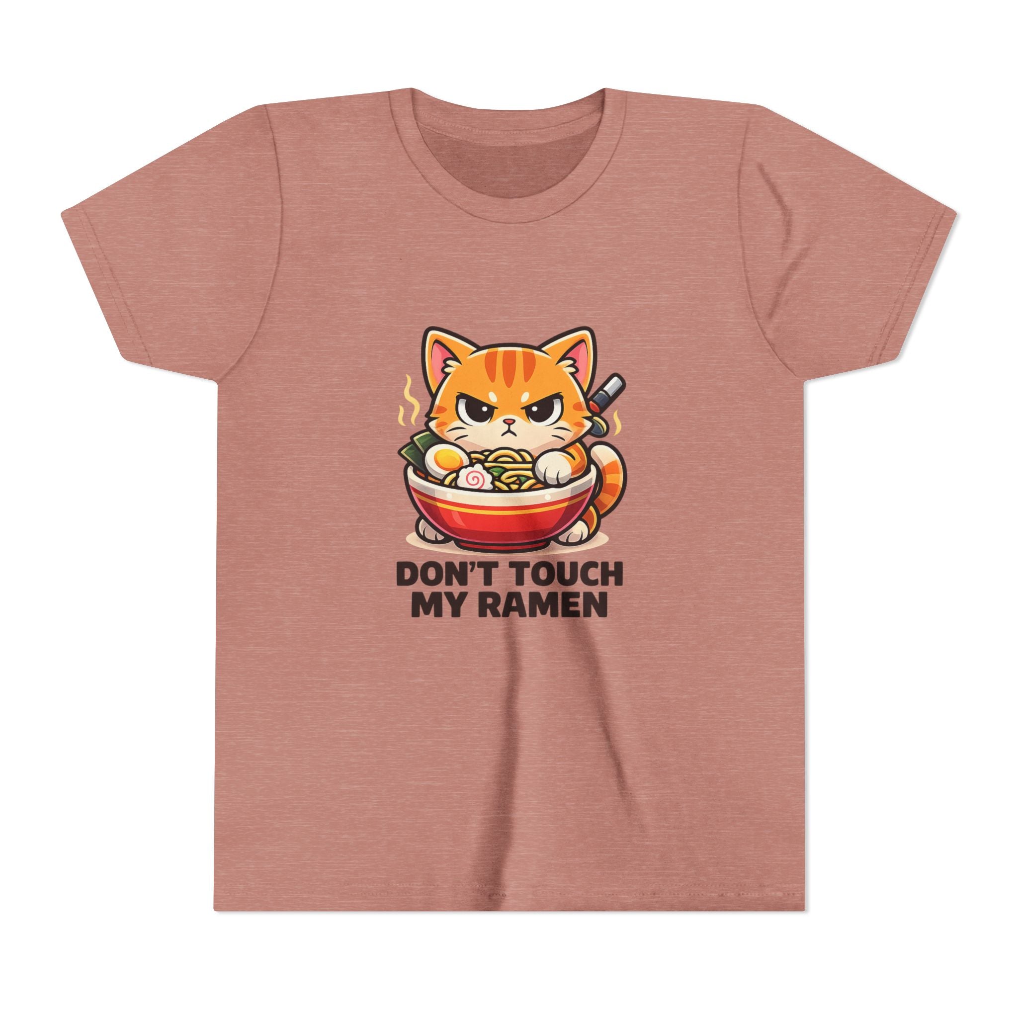 Youth Tee - “Don't Touch My Ramen” Cute Cat Ramen Bowl Shirt