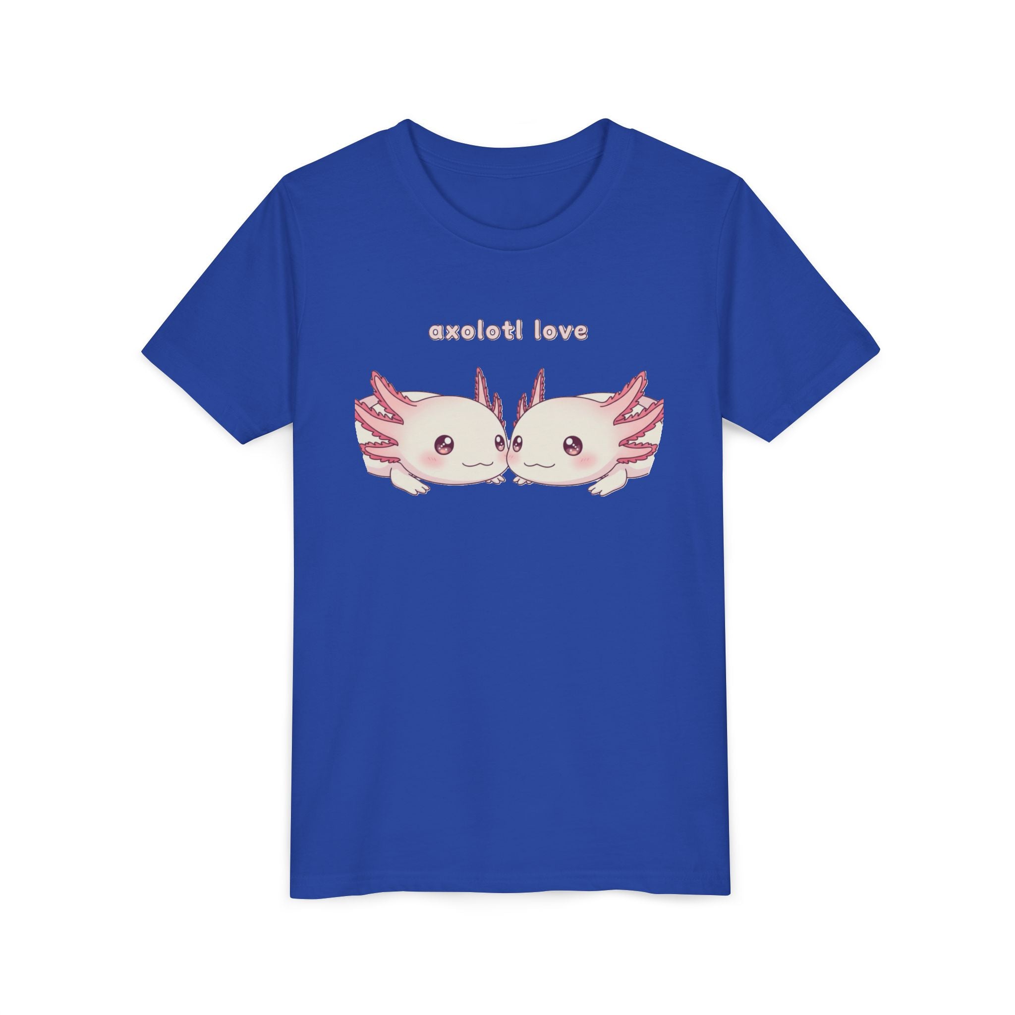 Youth Tee — 'Axolotl Love' Cute Kissing Axolotl Salamander Kids Shirt - Kids