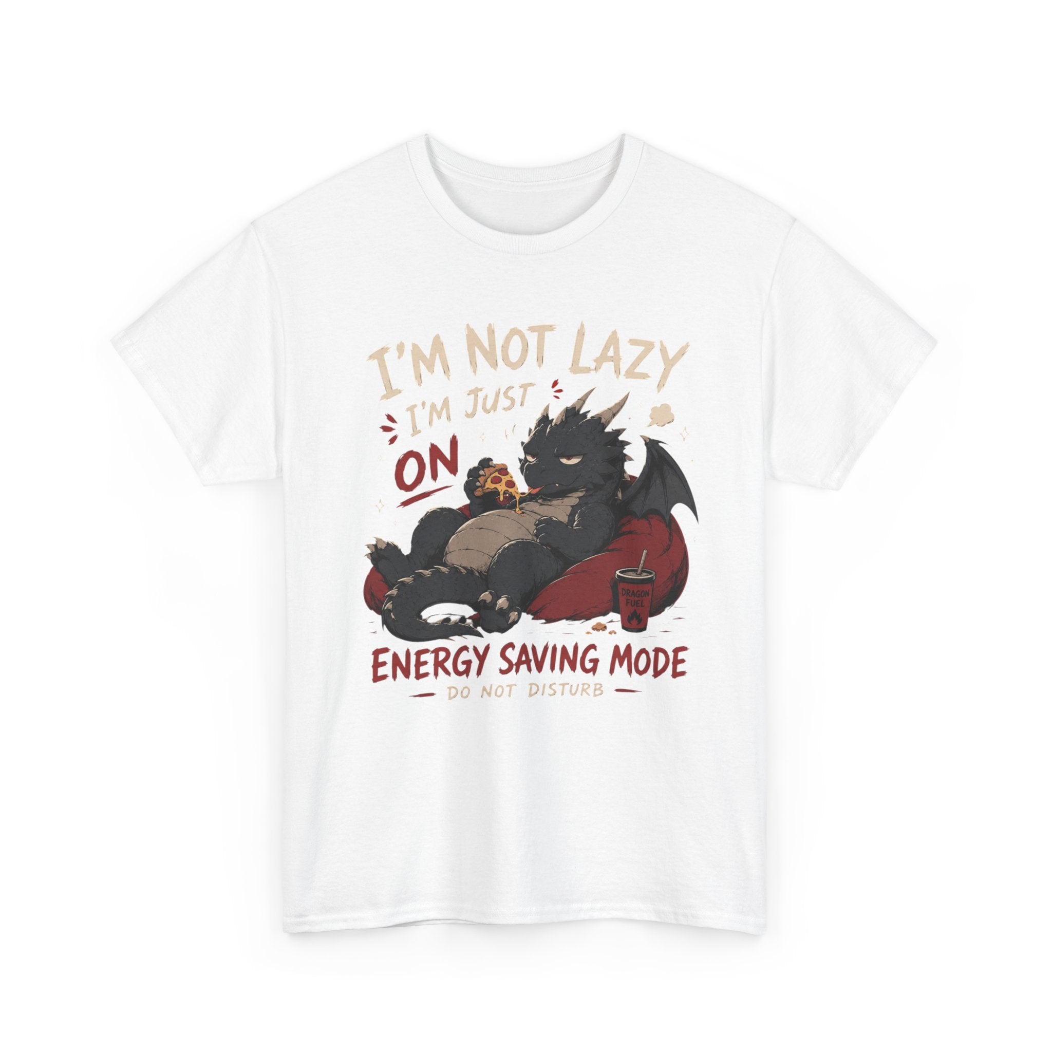 Lazy Dragon T-Shirt — "I'm Not Lazy, I'm Just On Energy Saving Mode" Graphic Tee - Adult