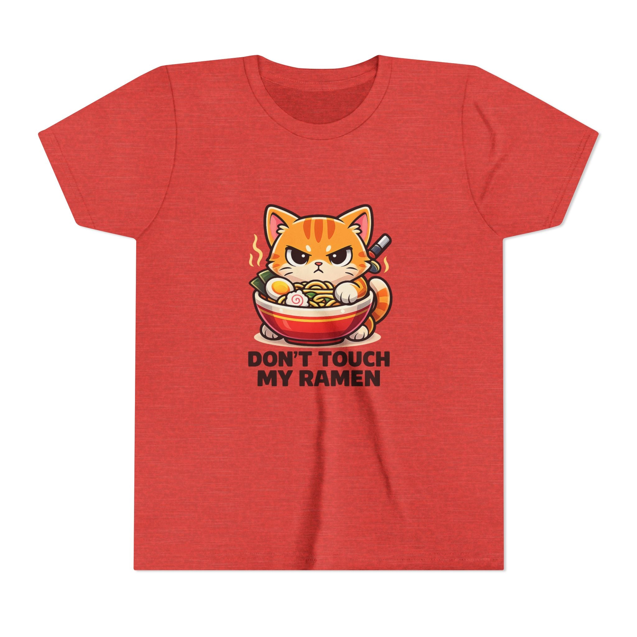 Youth Tee - “Don't Touch My Ramen” Cute Cat Ramen Bowl Shirt