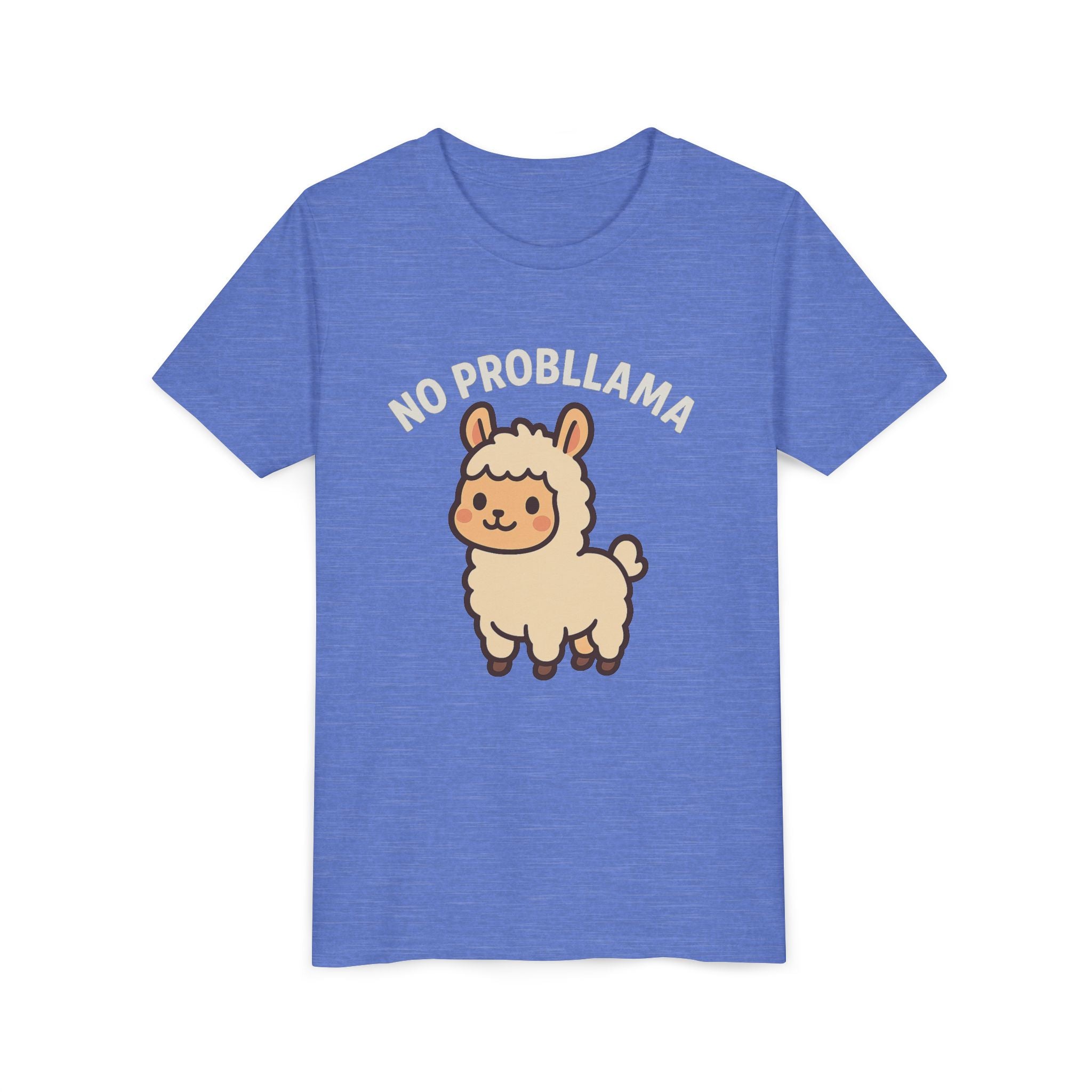 No Probllama Youth Tee – Cute Llama Kids Short Sleeve Shirt