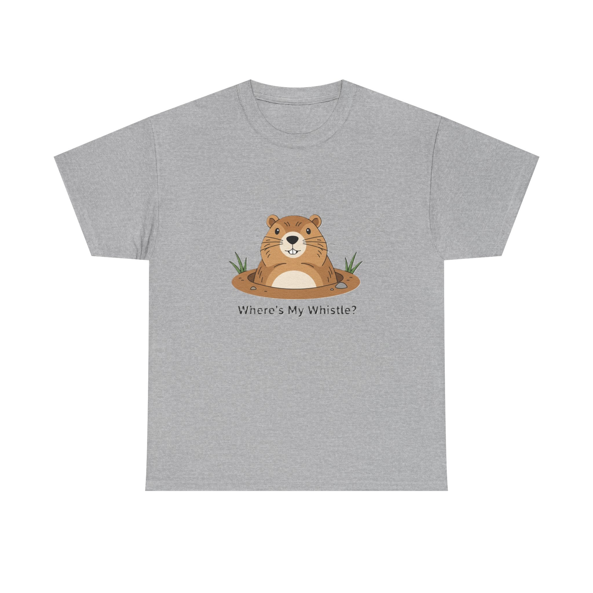 Groundhog Day Tee — "Where's My Whistle?" Cute Groundhog Whistle Pig Graphic T-Shirt - Adult