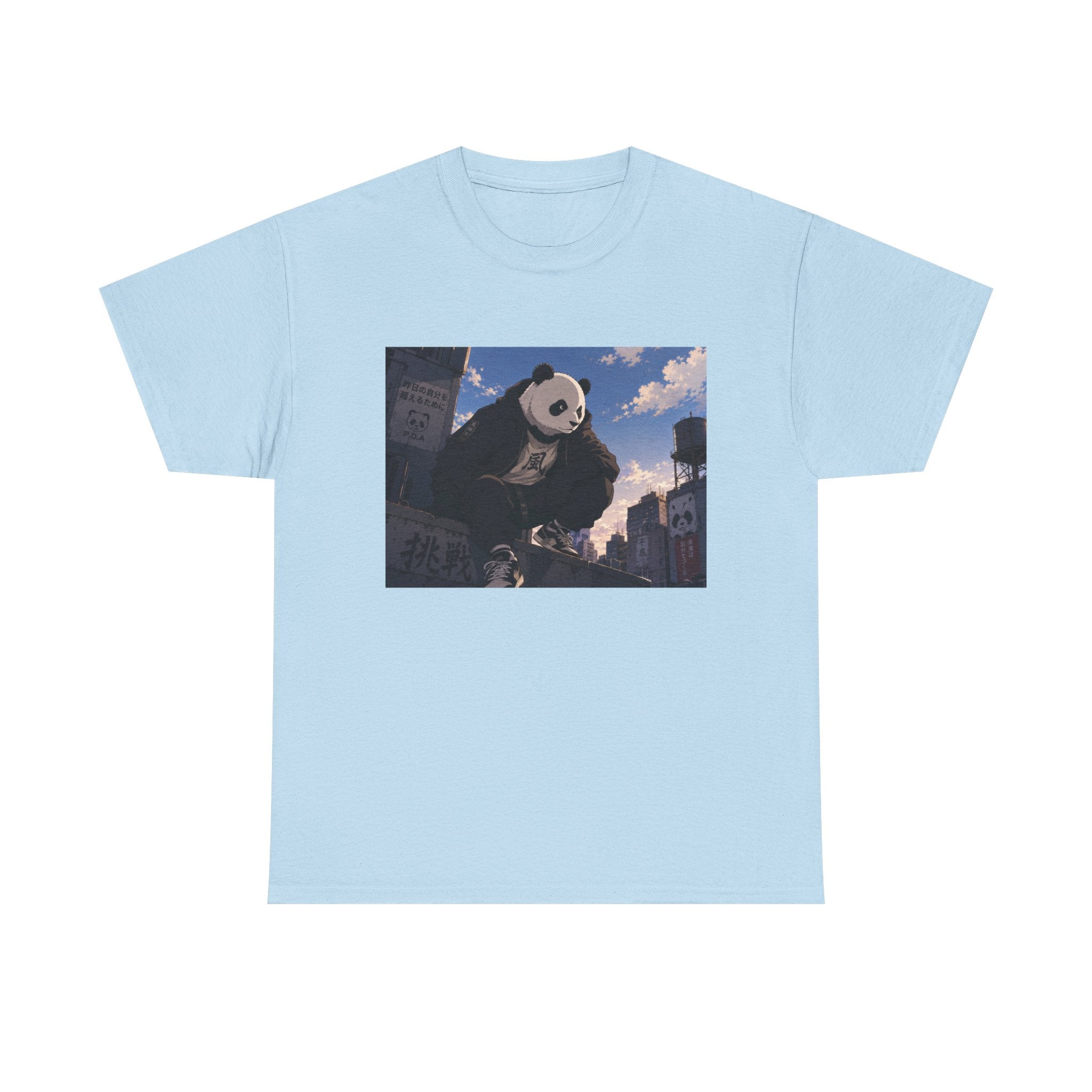 Giant Panda Cityscape Tee – Cute Urban Animal Graphic T-Shirt - Adult