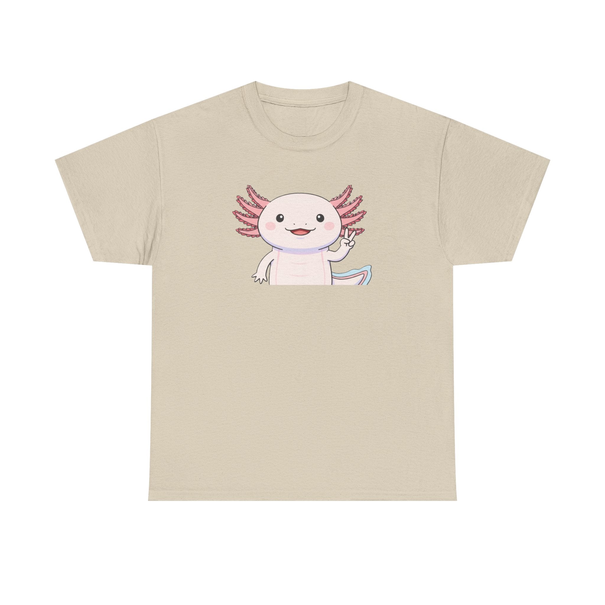 Axolotl Cute Cartoon T‑Shirt — Adorable Pink Axolotl Graphic Tee - Adult