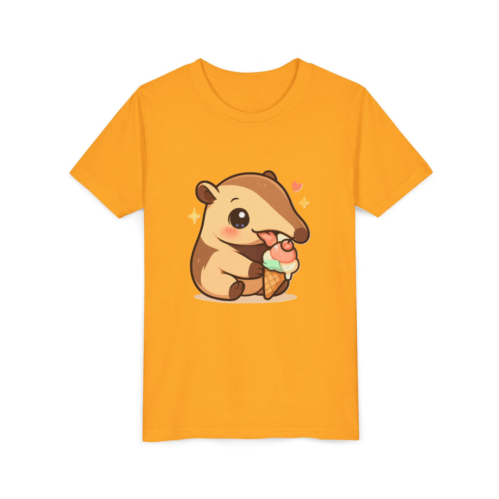 Cute Anteater Kids Tee – Kawaii Anteater Eating Ice Cream T-Shirt for Toddlers & Children