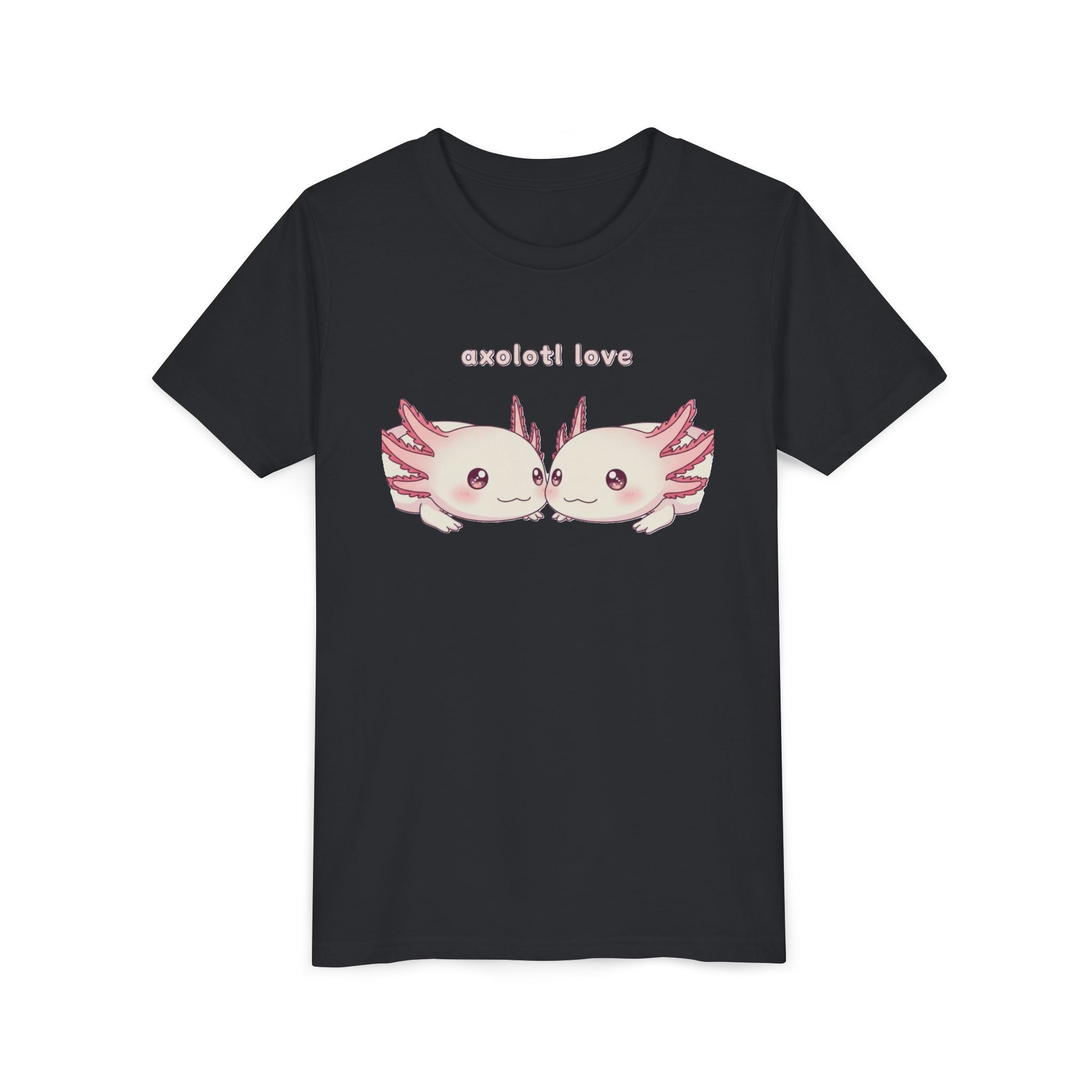 Youth Tee — 'Axolotl Love' Cute Kissing Axolotl Salamander Kids Shirt - Kids