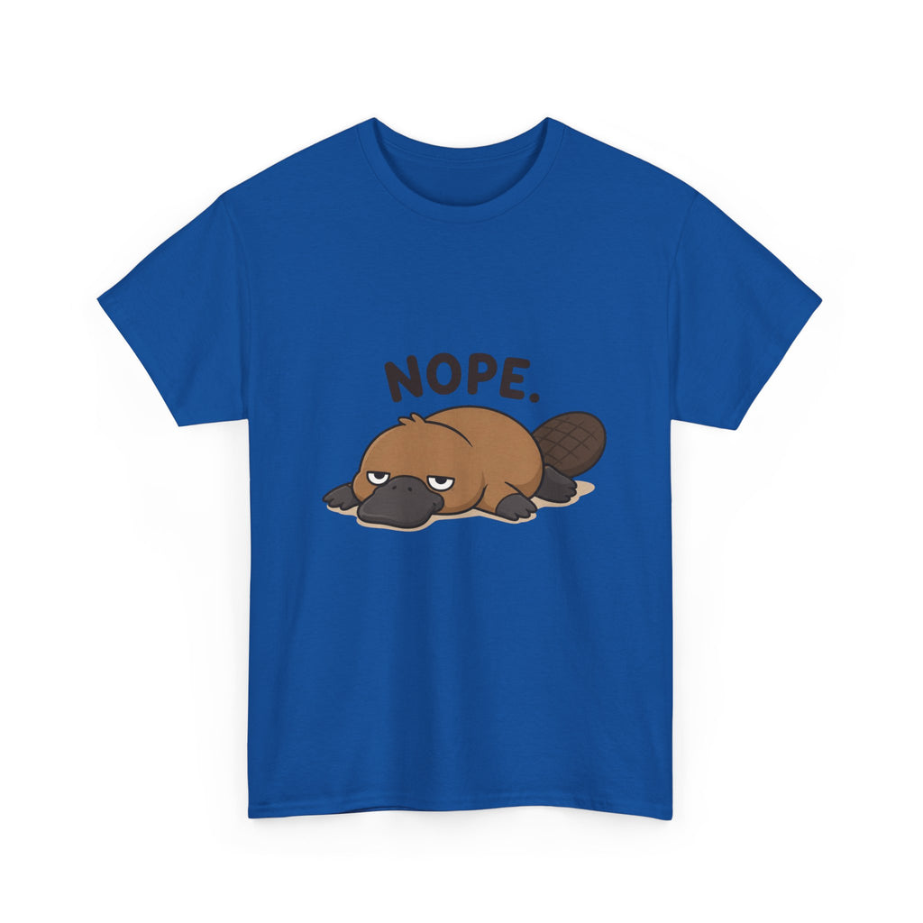 Nope Platypus T-Shirt — Cute Lazy Platypus Graphic Tee - Adult