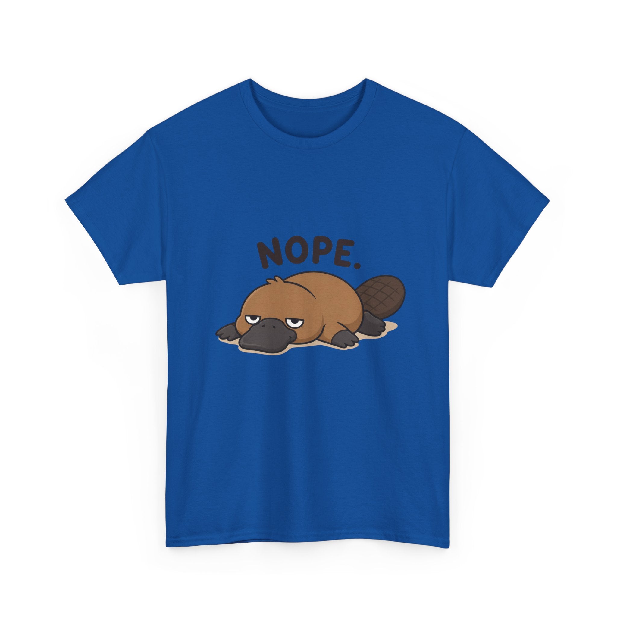 Nope Platypus T-Shirt — Cute Lazy Platypus Graphic Tee - Adult