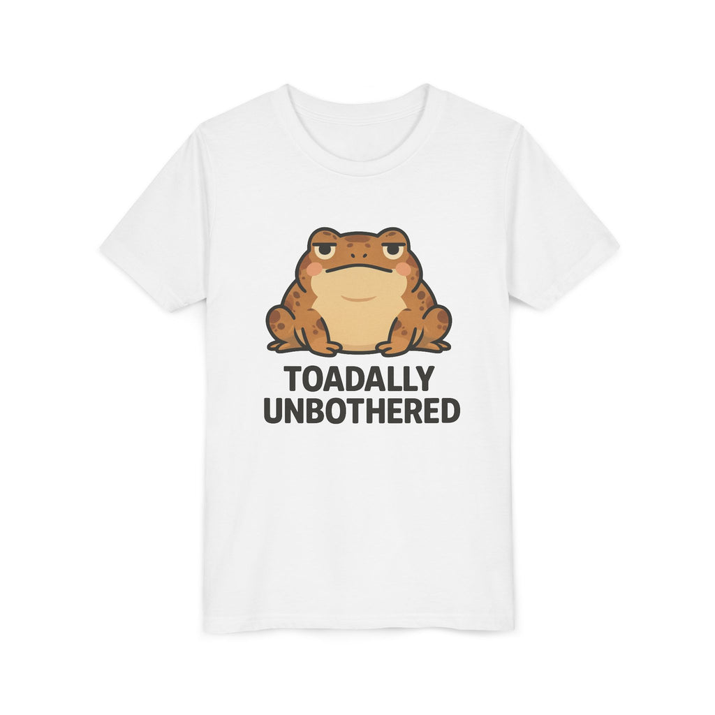 Youth Tee — 'Toadally Unbothered' Cute Frog Graphic Shirt for Kids