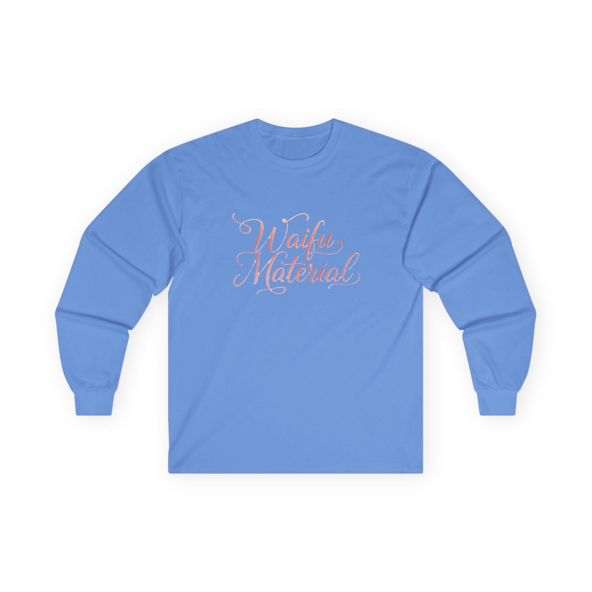 Long Sleeve Tee — "Waifu Material" Script Design - Adult
