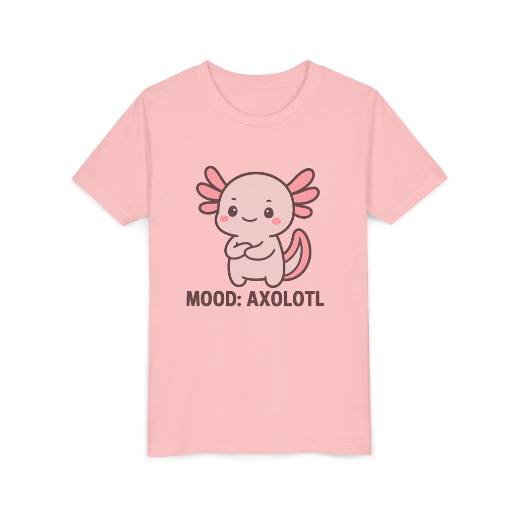 Youth Tee - "Mood: Axolotl" Cute Pink Axolotl Kids T-Shirt