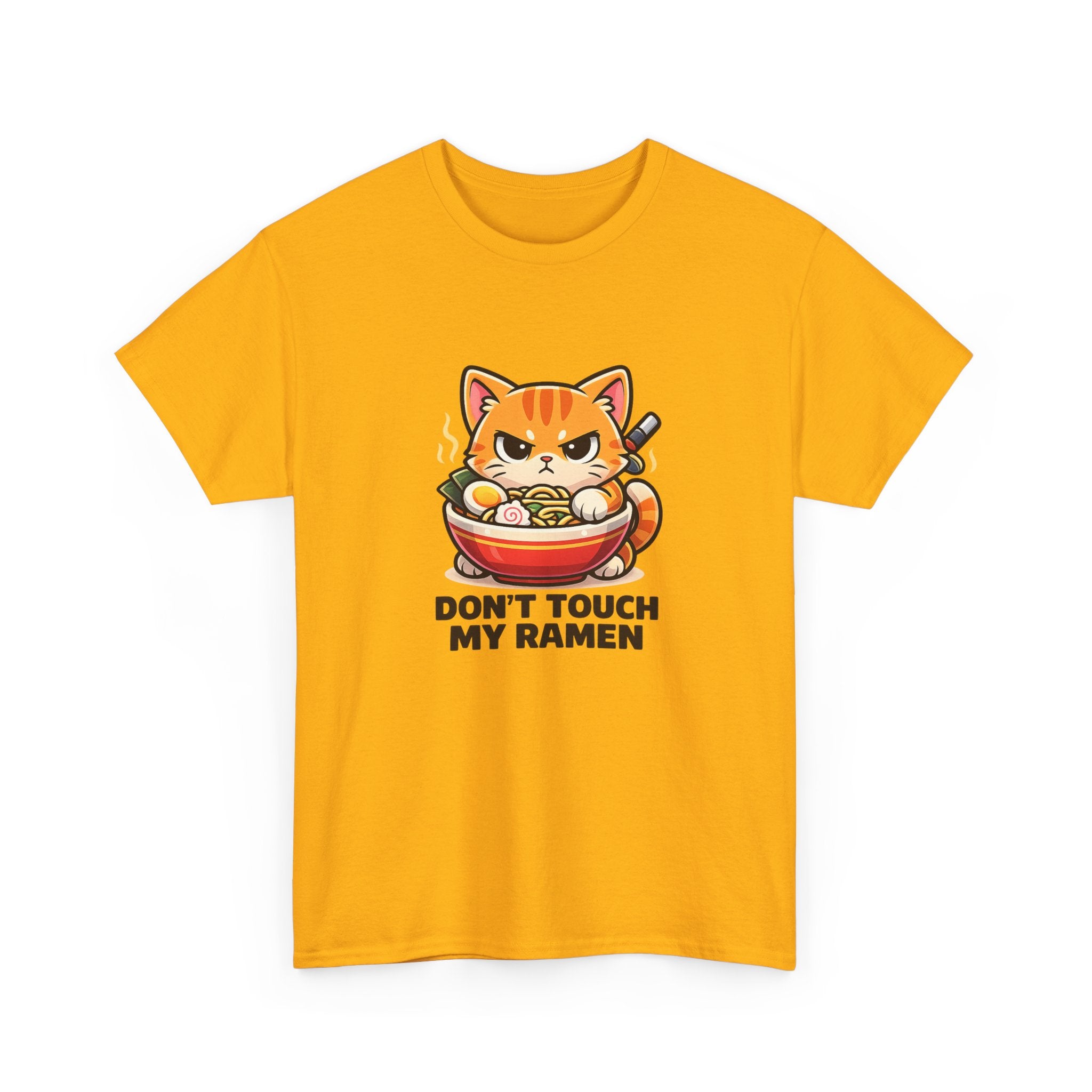 Don't Touch My Ramen T-Shirt — Cute Cat in Ramen Bowl Graphic Tee - Adult