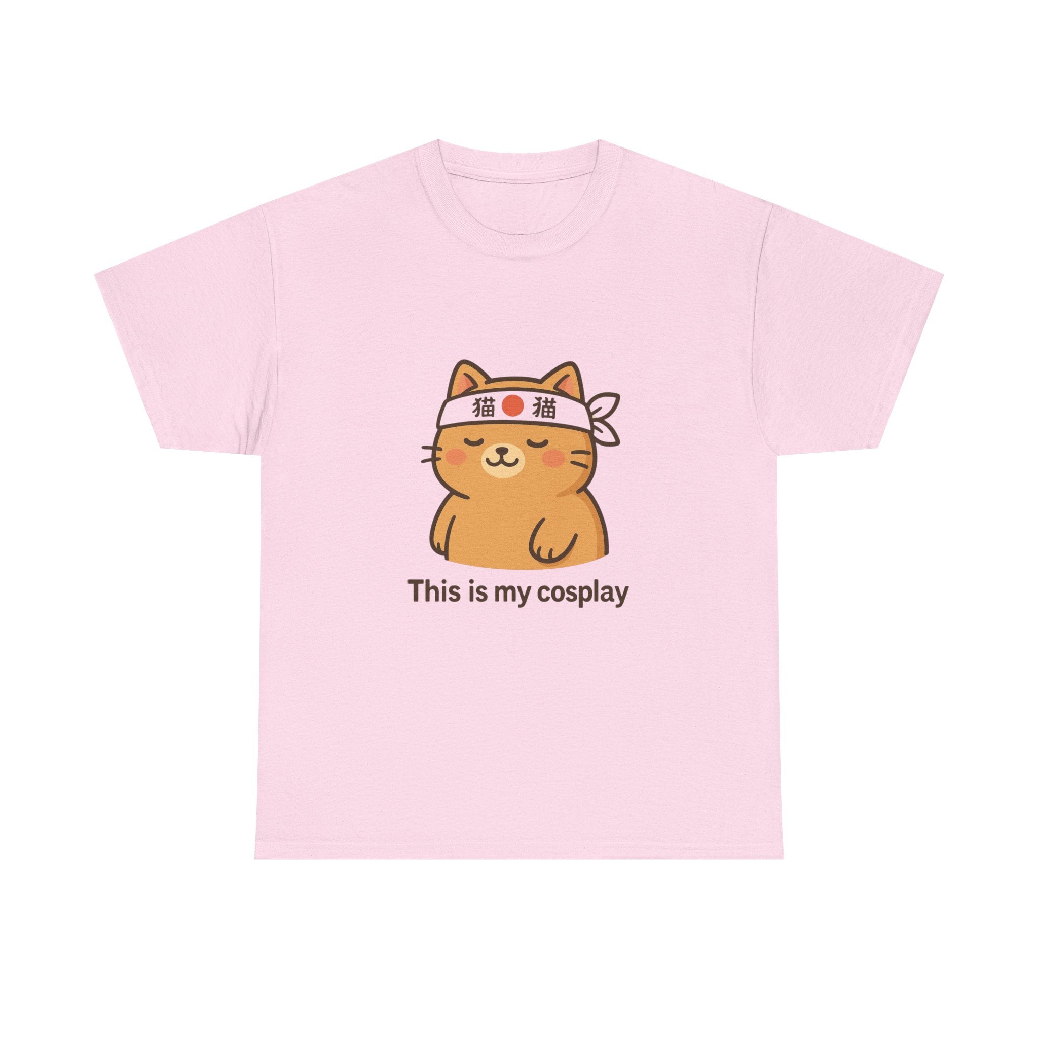 Cat Cosplay T‑Shirt — Cute Kawaii Cat Wearing Hachimaki "This is my cosplay" - Adult