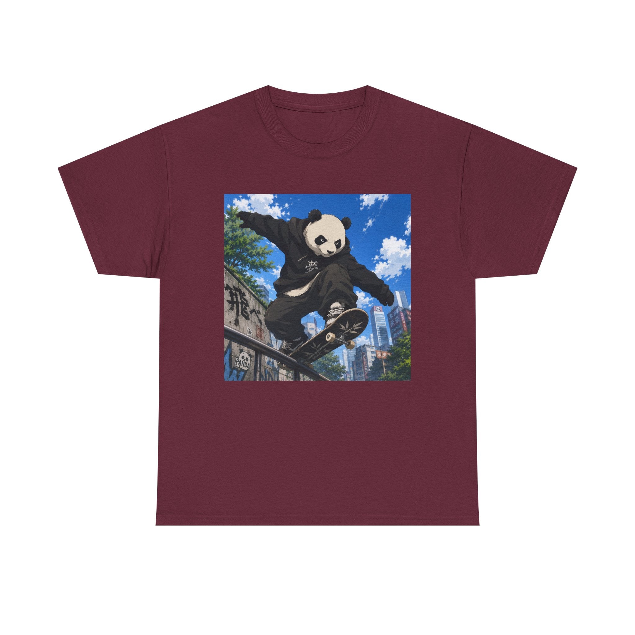 Panda Skateboarder T-Shirt — Urban Skate Panda Graphic Tee - Adult