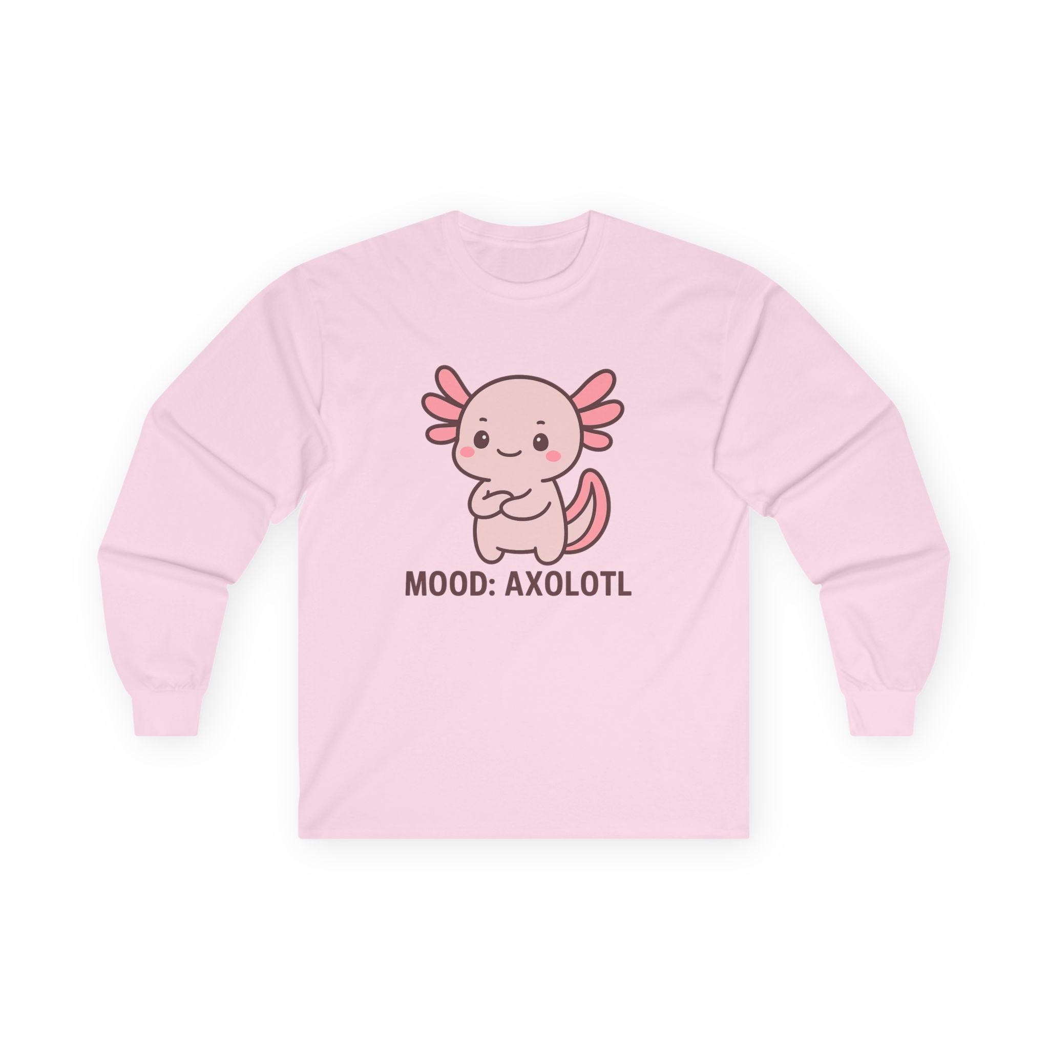 Mood: Axolotl Long Sleeve Tee — Cute Kawaii Axolotl Salamander Shirt - Adult
