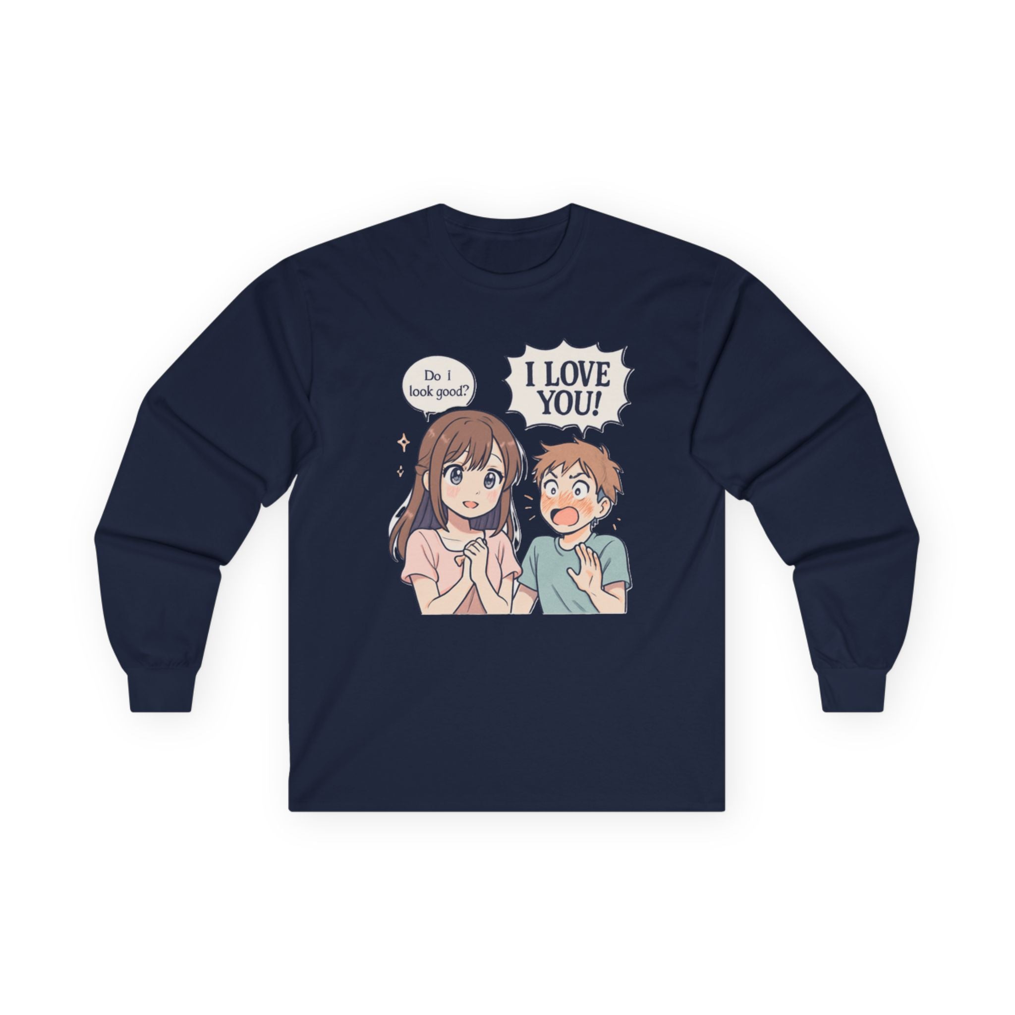 Anime Couple "I Love You" Long Sleeve Tee - Adult