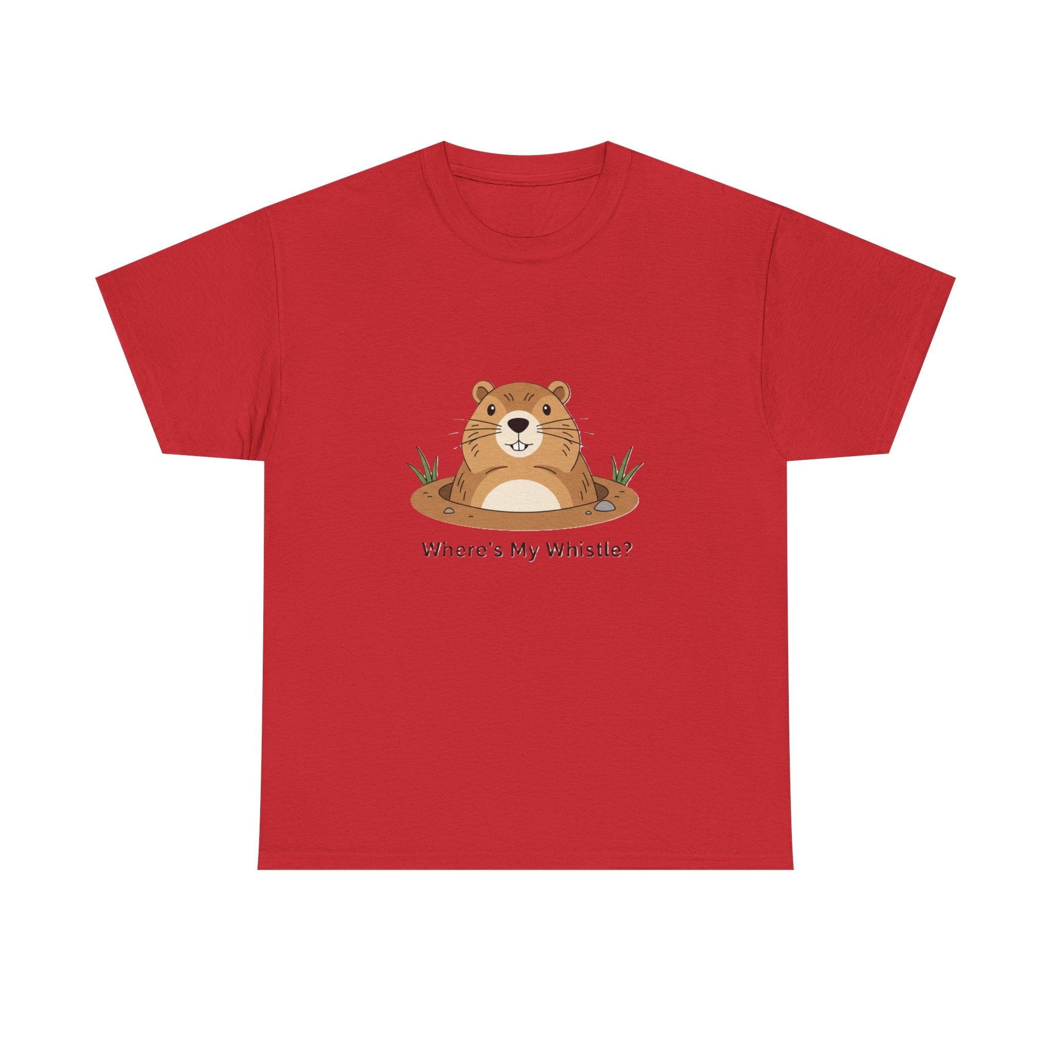 Groundhog Day Tee — "Where's My Whistle?" Cute Groundhog Whistle Pig Graphic T-Shirt - Adult