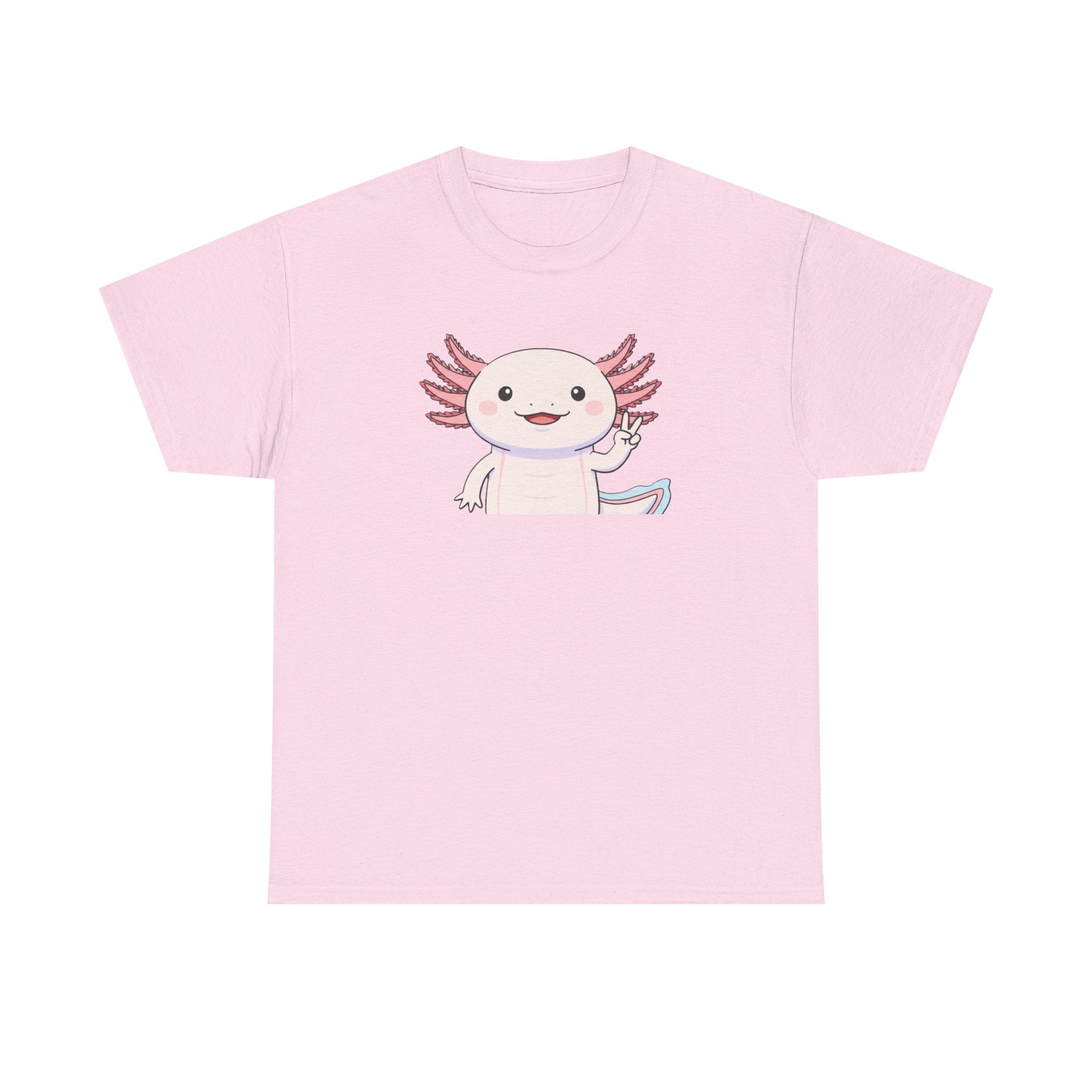 Axolotl Cute Cartoon T‑Shirt — Adorable Pink Axolotl Graphic Tee - Adult