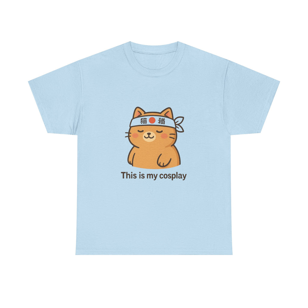 Cat Cosplay T‑Shirt — Cute Kawaii Cat Wearing Hachimaki "This is my cosplay" - Adult