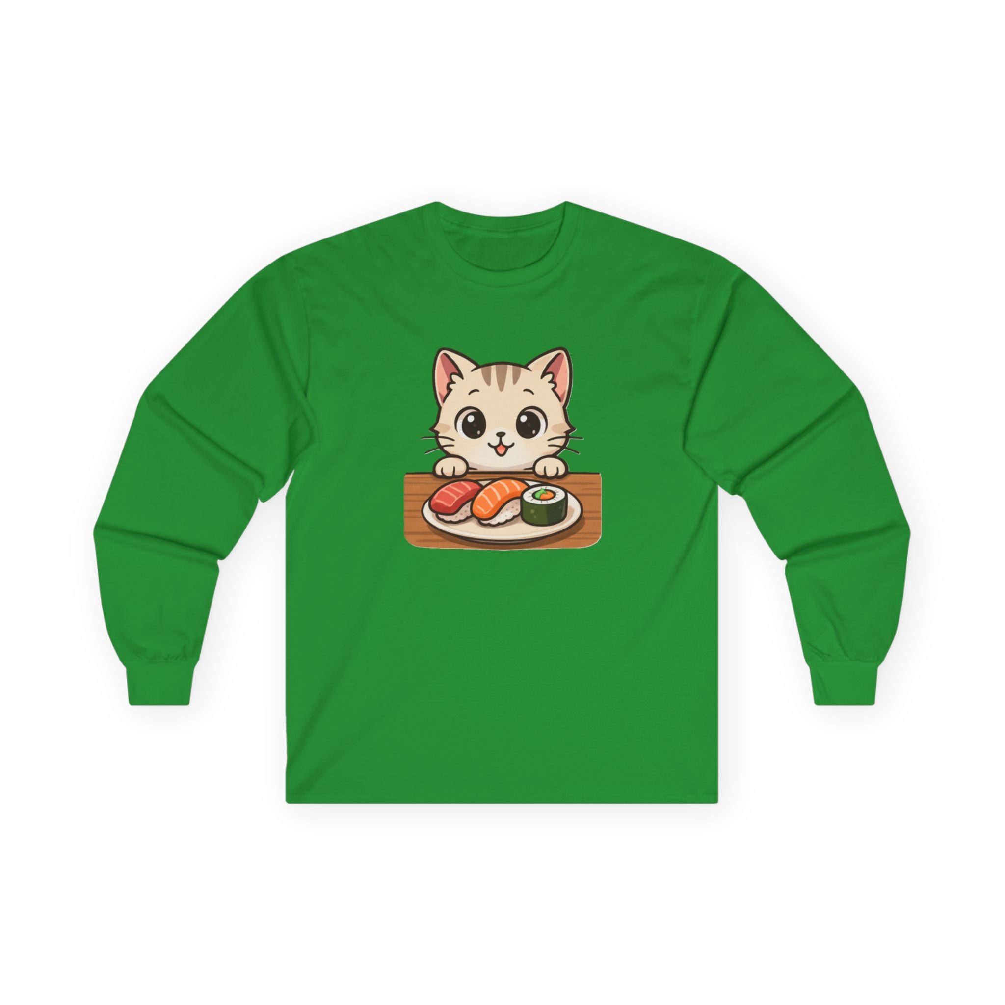 Cat Sushi Lover Long Sleeve Tee - Adult