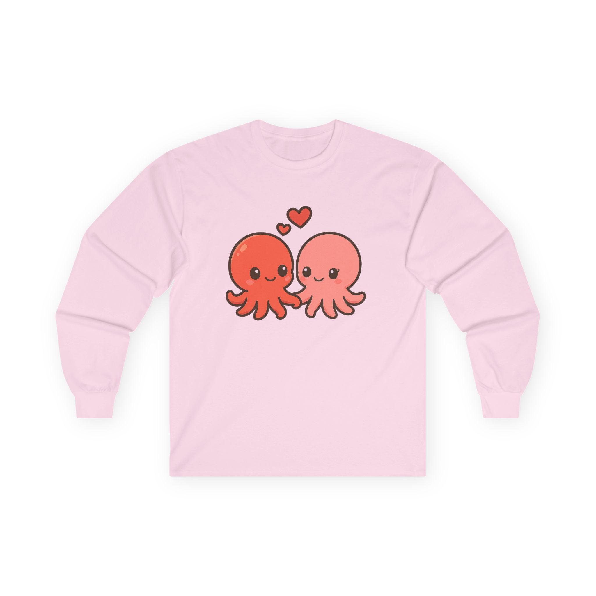 Cute Octopus Couple Long Sleeve Tee — Kawaii Sea Lovers Shirt - Adult