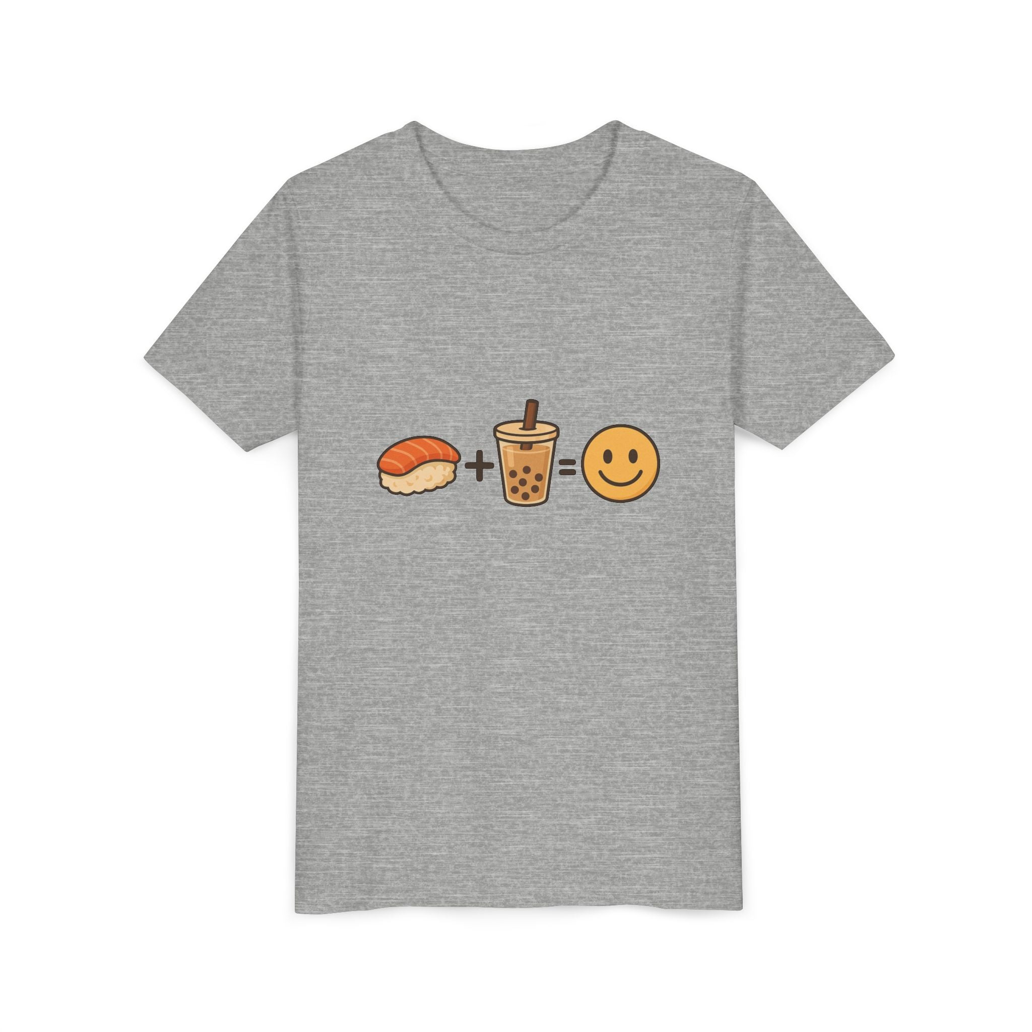 Youth Tee — Sushi + Bubble Tea = Happy Emoji Kids Shirt