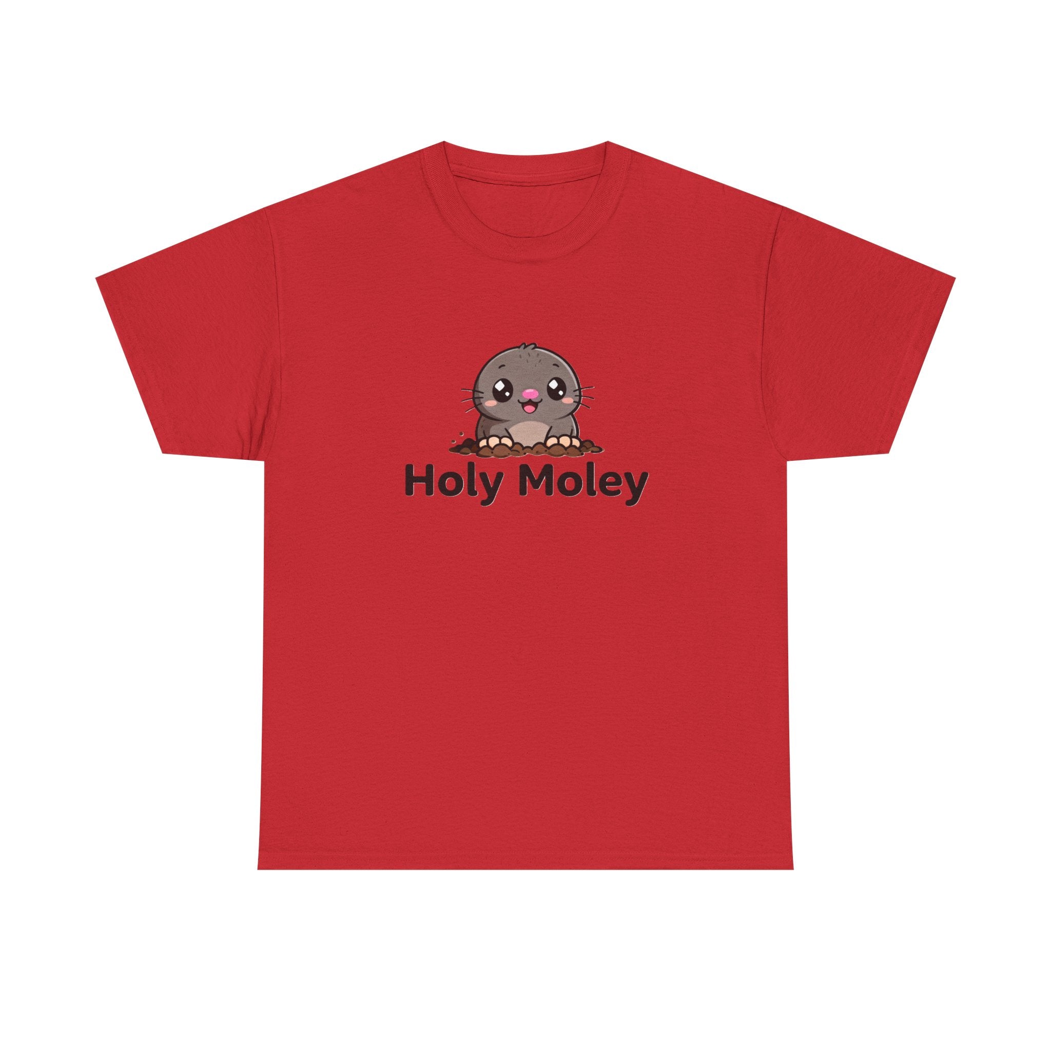 Holy Moley Mole T-Shirt — Cute Cartoon Mole Tee with 'Holy Moley' Text - Adult