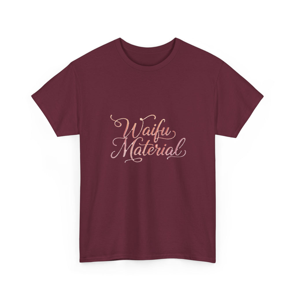 Waifu Material T-Shirt — Cute Pastel Script Anime Fan Tee - Adult