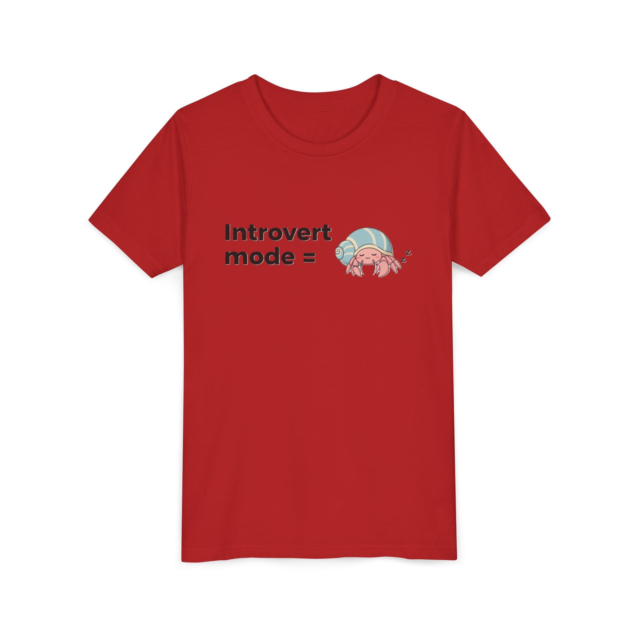 Youth Tee — "Introvert Mode" Cute Shell Crab Graphic Kid's T-Shirt