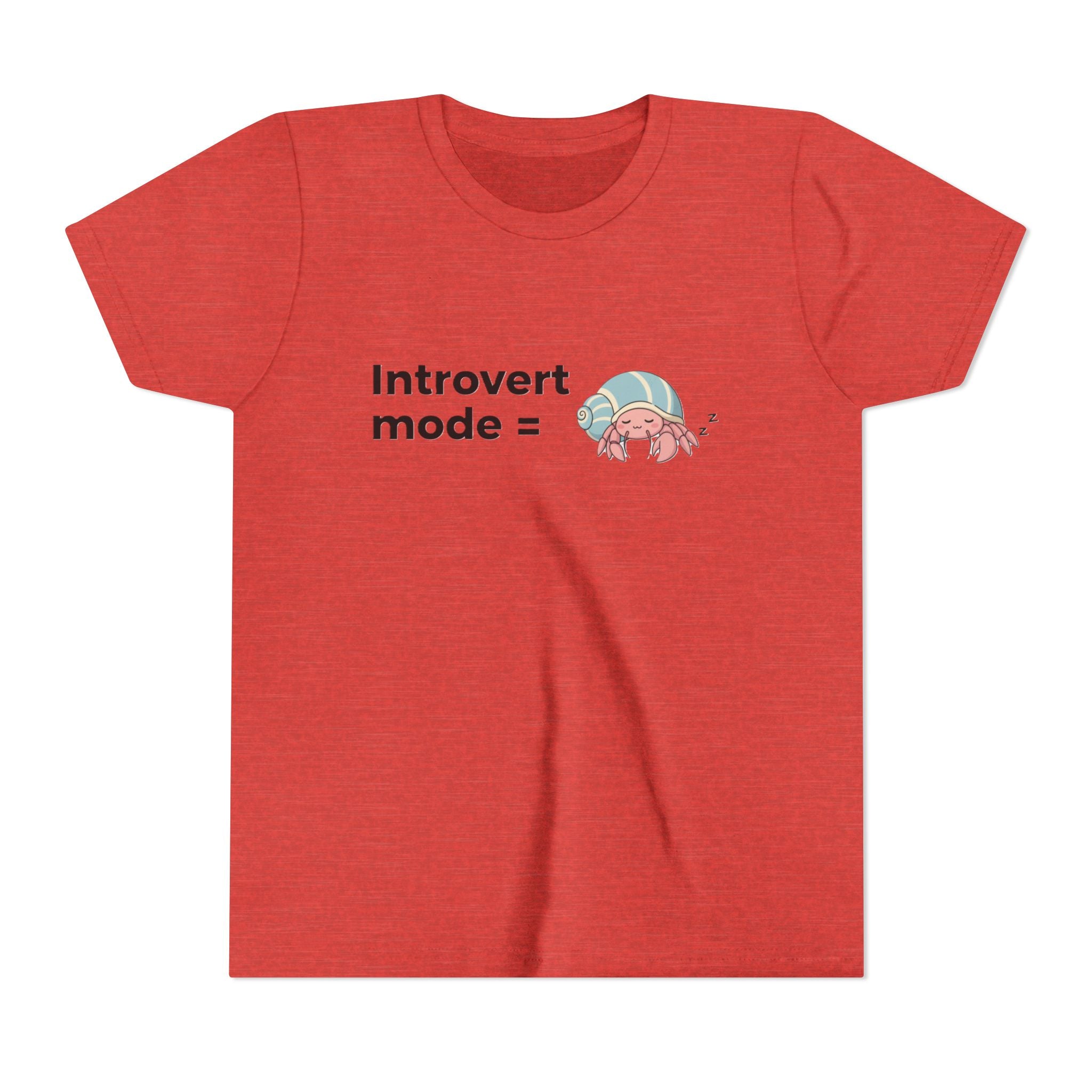 Youth Tee — "Introvert Mode" Cute Shell Crab Graphic Kid's T-Shirt
