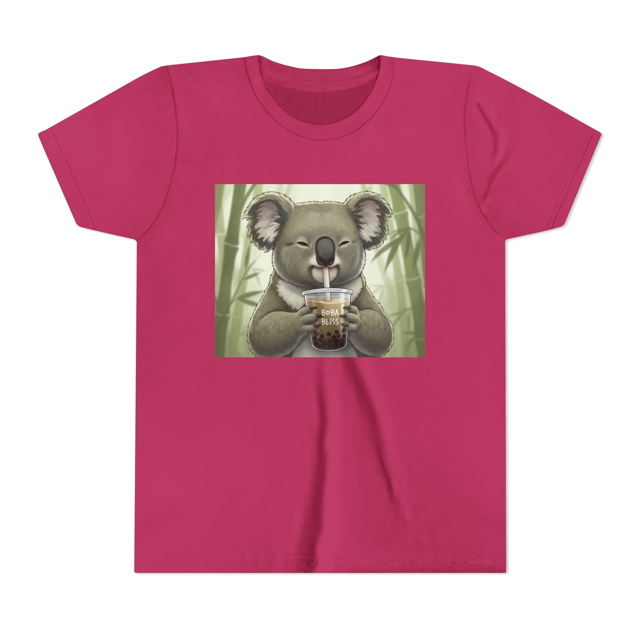 Kids Koala Boba Tea Time T‑Shirt — Cute Koala Drinking Bubble Tea Youth Tee - Kids
