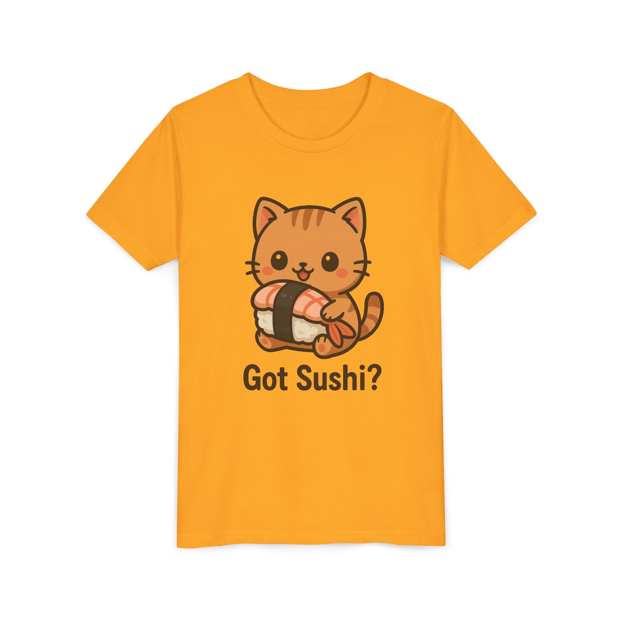 Kids 'Got Sushi?' Cute Cat Sushi Graphic Tee — Youth Short Sleeve Shirt