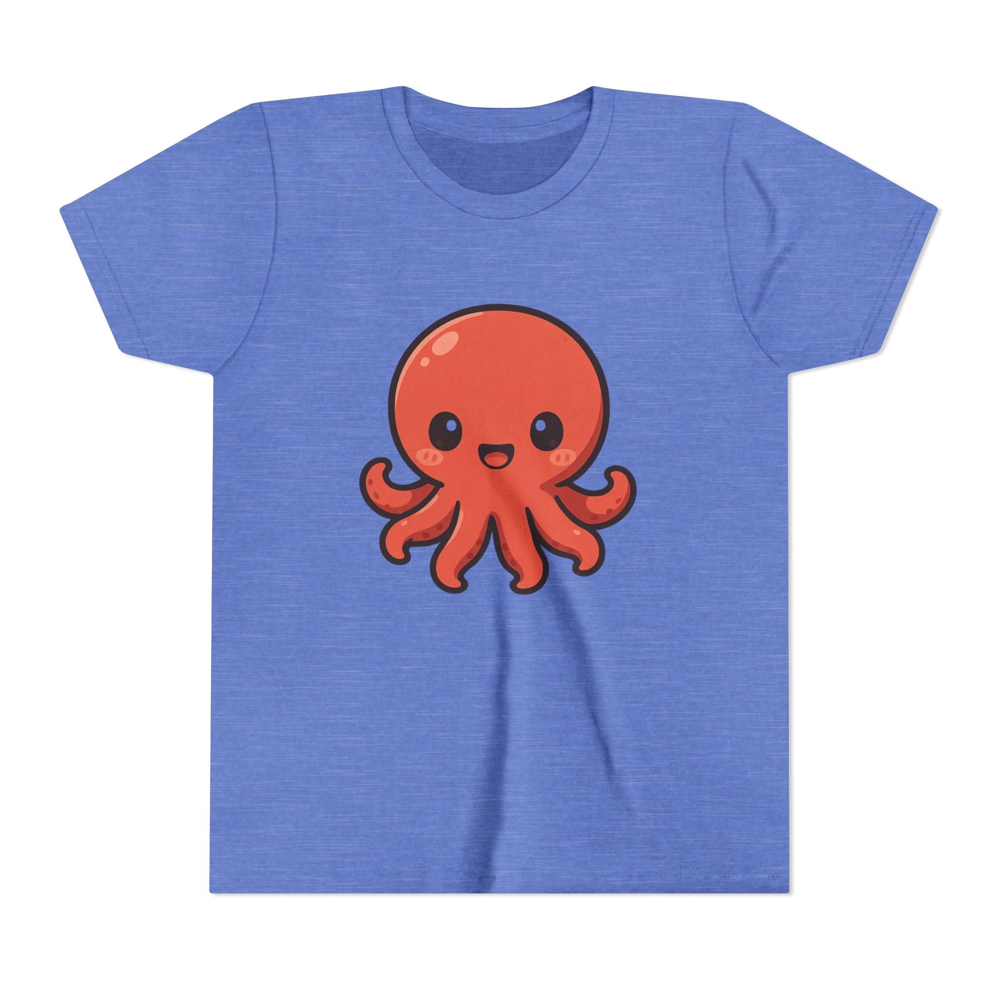 Cute Red Octopus Youth Tee — Kawaii Sea Animal Kids T-Shirt