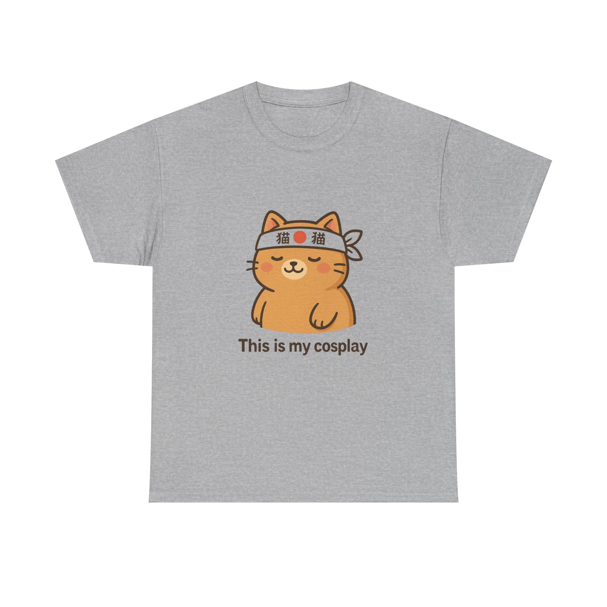 Cat Cosplay T‑Shirt — Cute Kawaii Cat Wearing Hachimaki "This is my cosplay" - Adult