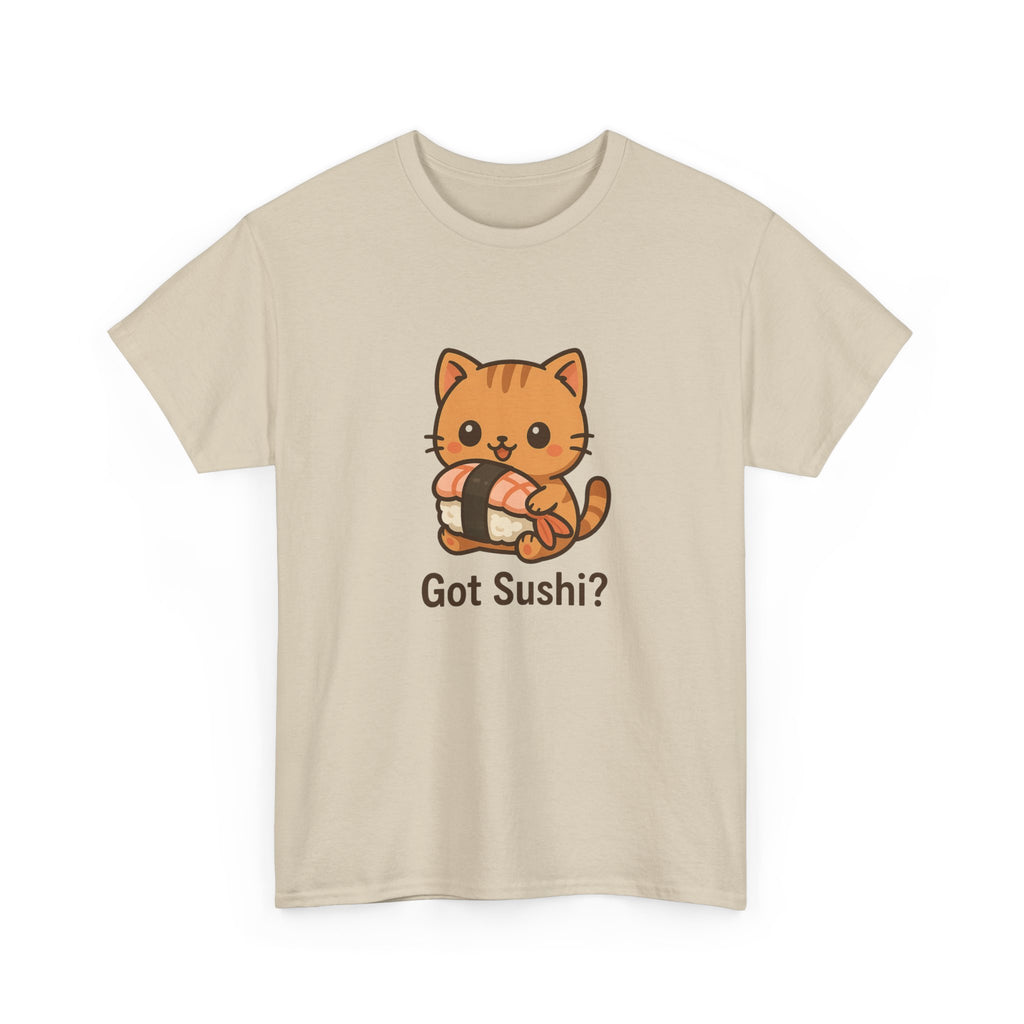 Cat Sushi T-Shirt — Cute "Got Sushi?" Kitty Graphic Tee - Adult